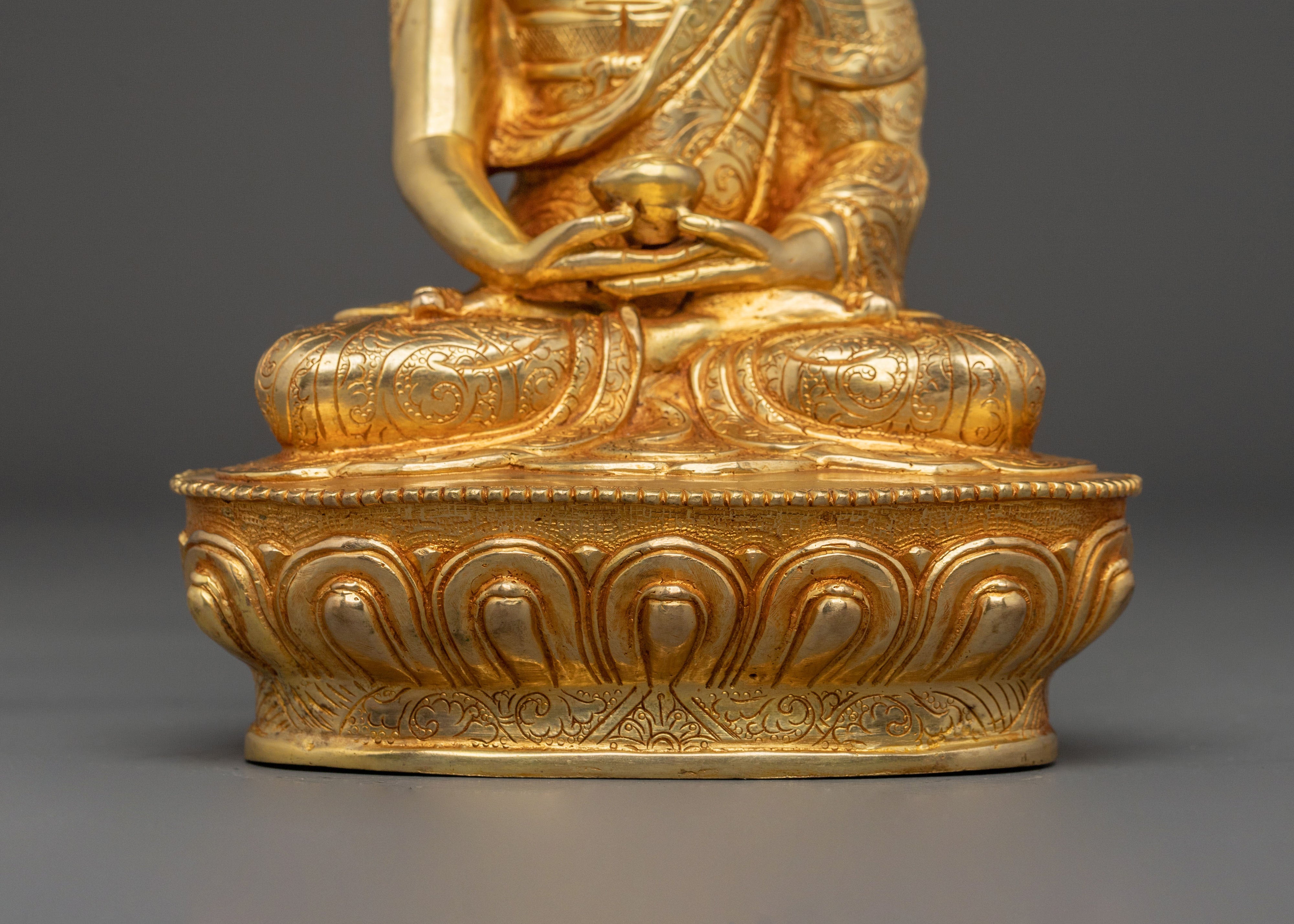 Amitabha Buddha 24K Gold Gilded Statue: Sacred Artistry