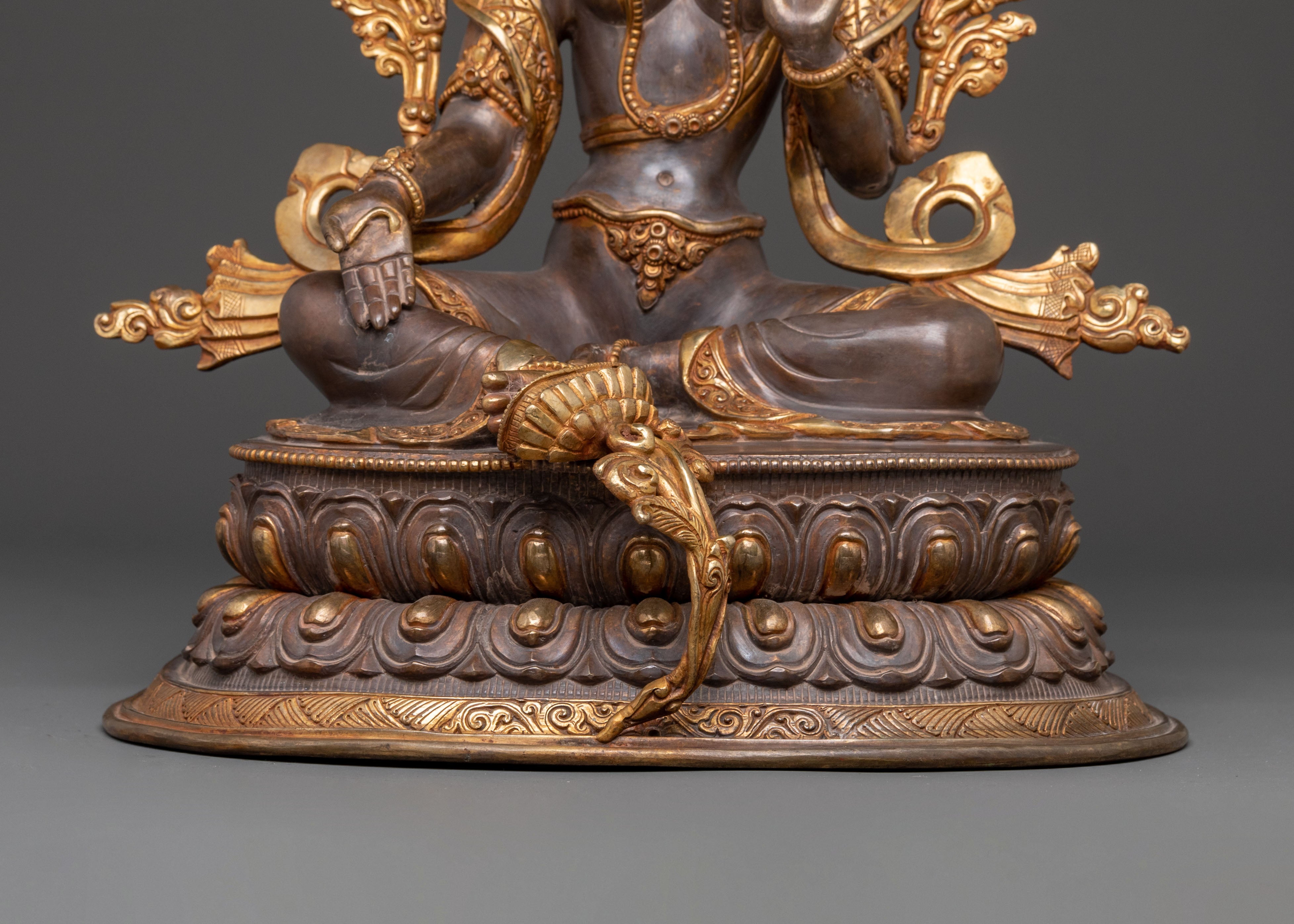 Handcrafted Green Tara Protection Statue