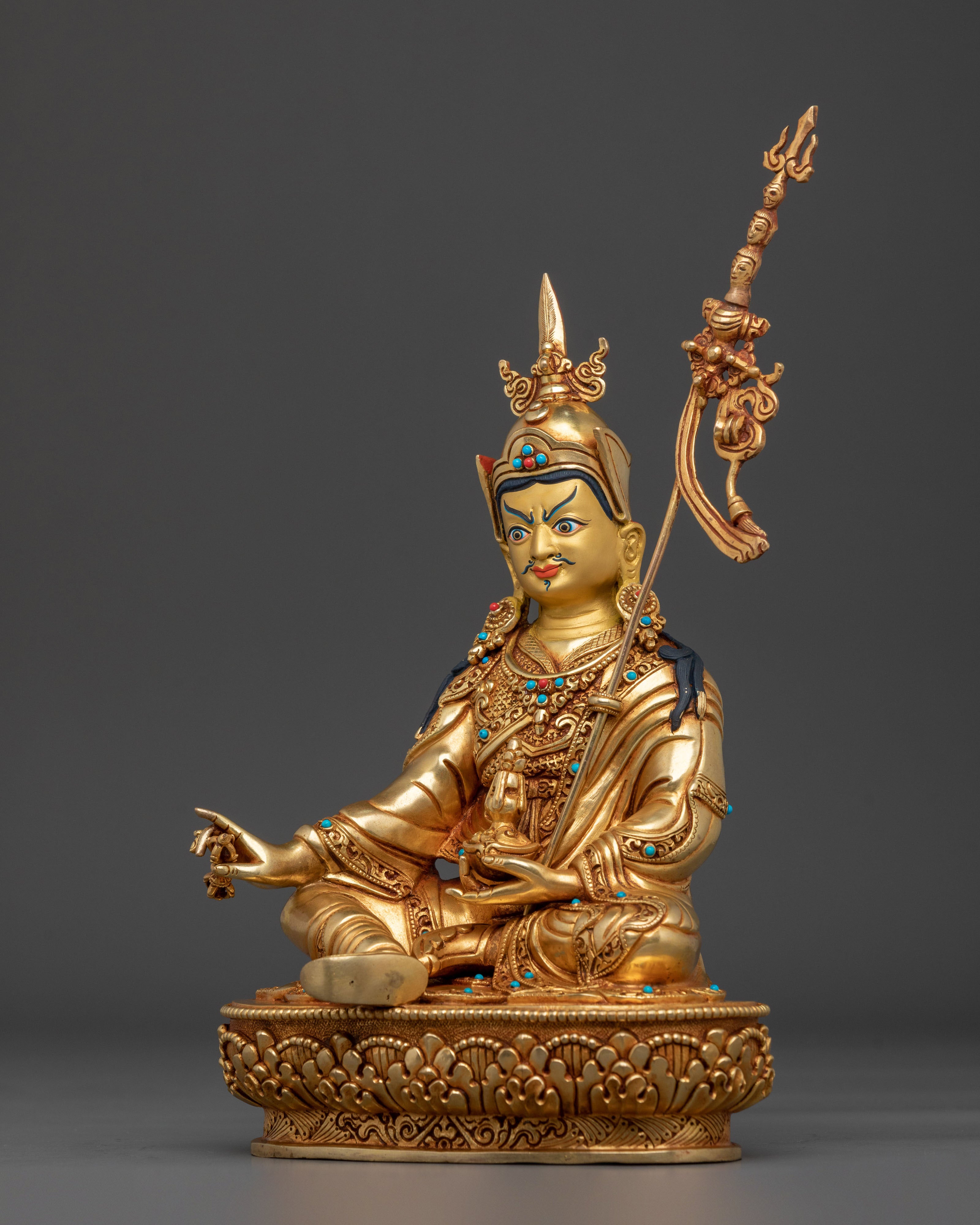 Guru Rinpoche Statue of Learning | Handmade Himalayan Altar Decor