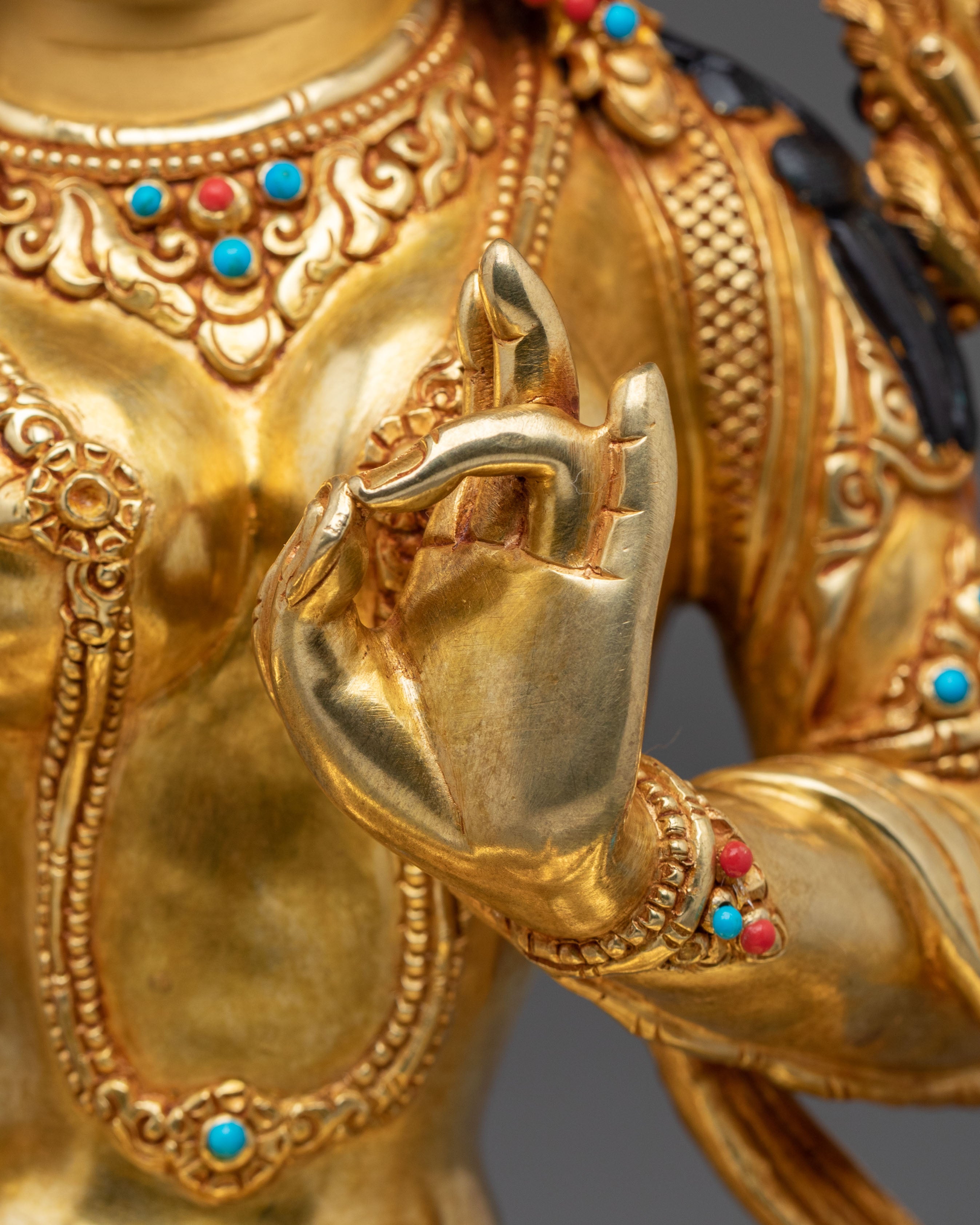 Tibetan Protector Green Tara Figurine | Handcrafted Serenity
