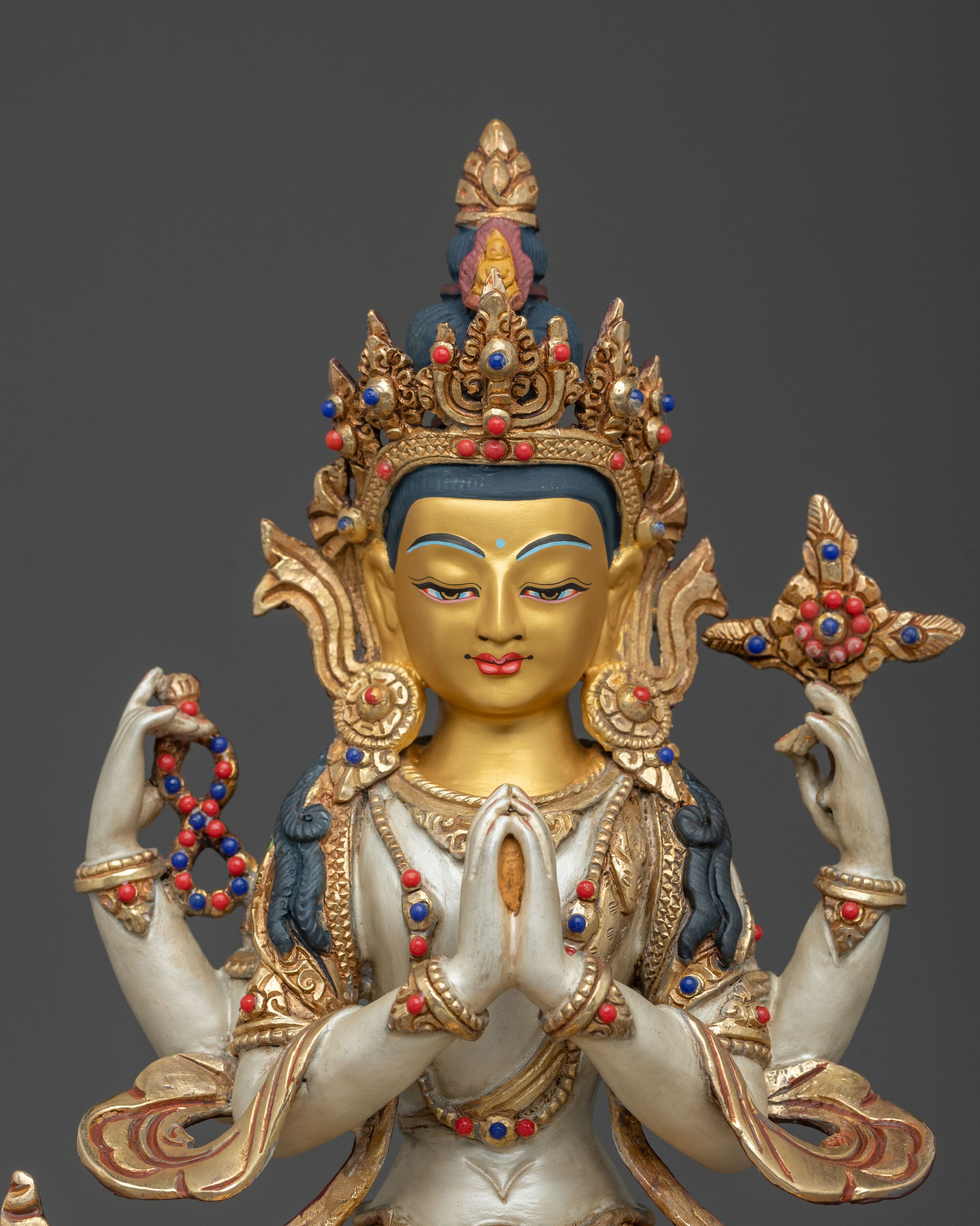 Compassionate Chenrezig 24K Gold Coated Figurine