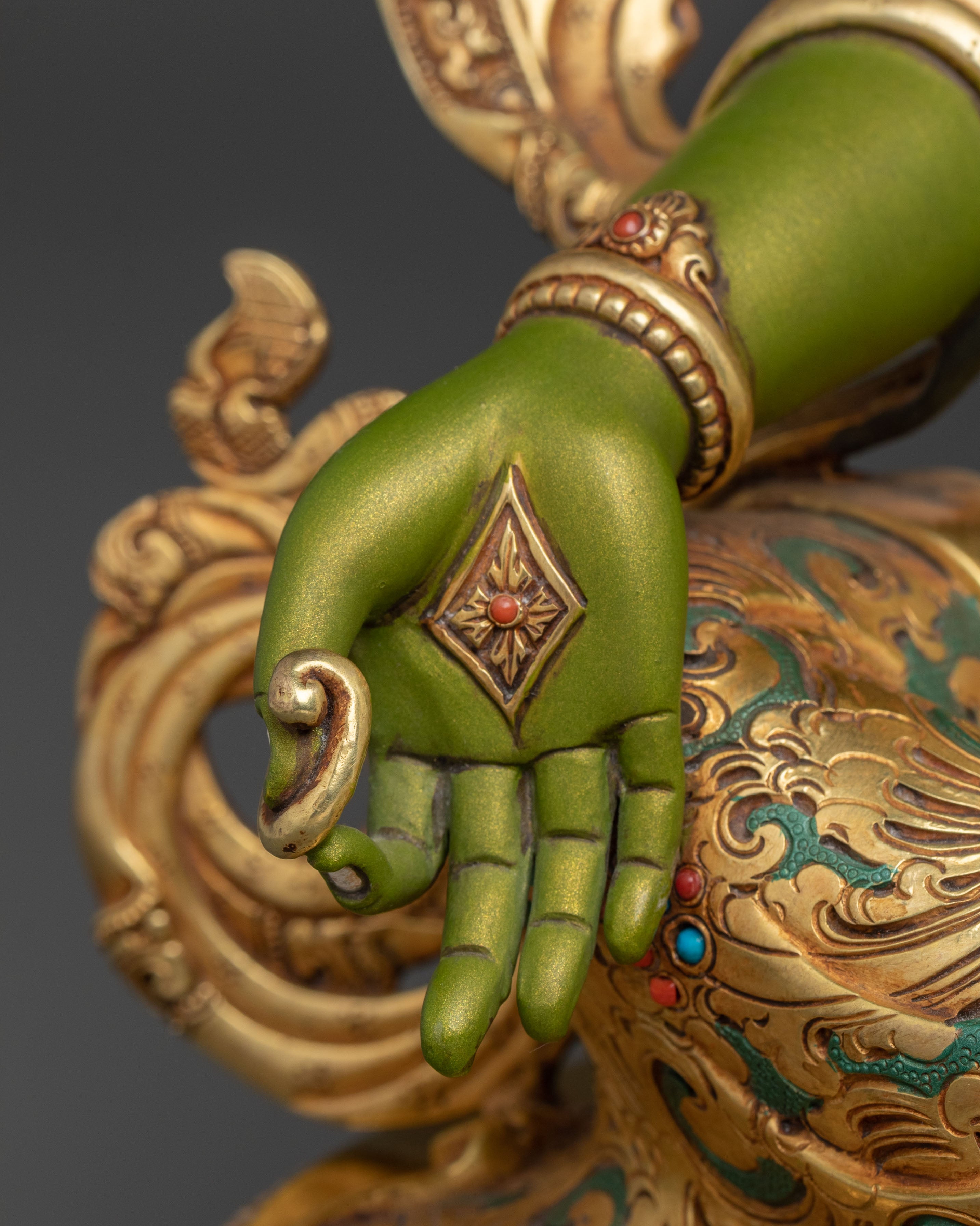 Buddhist Green Tara Compassion Statue | Meditation Altar Decor