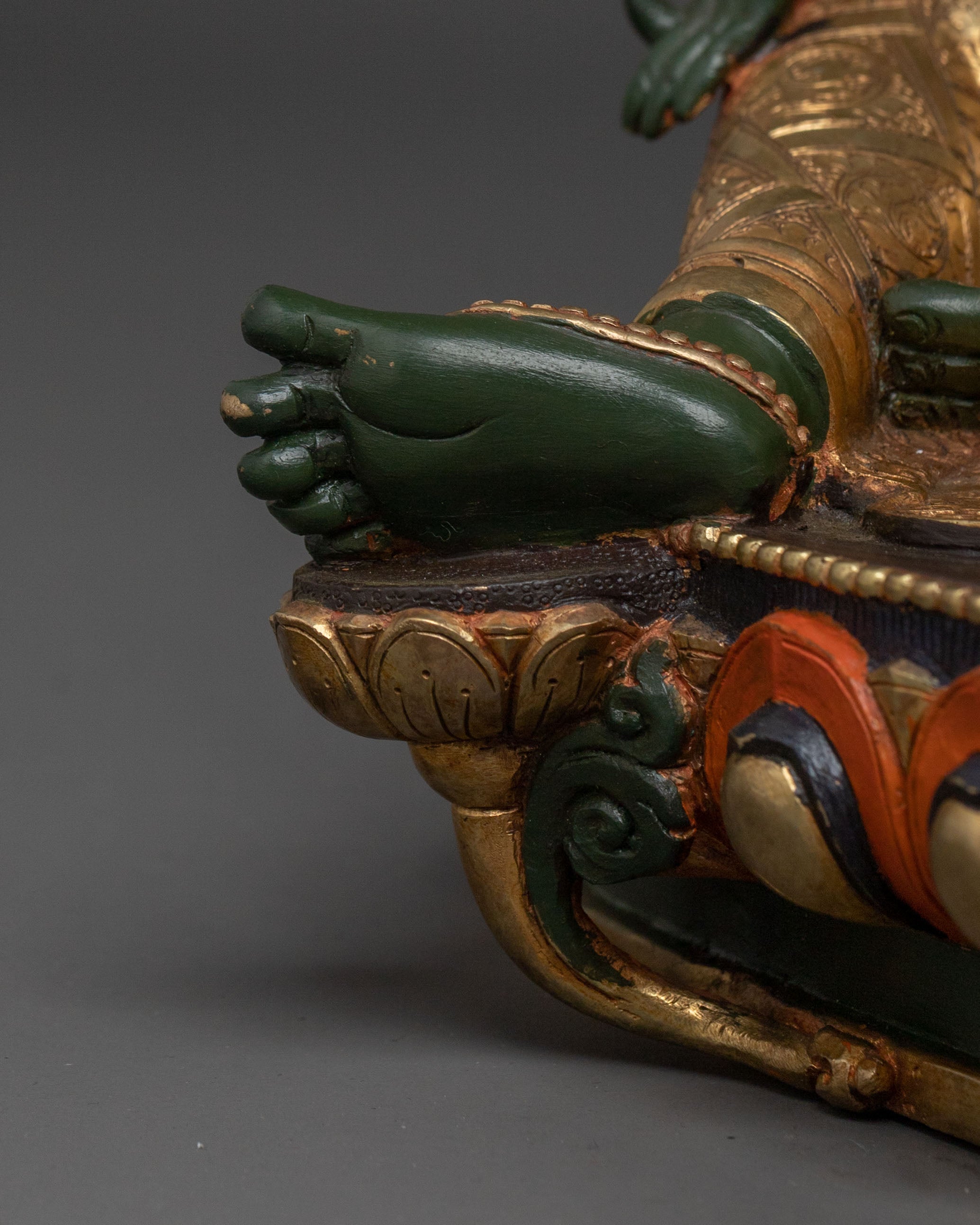 Mother Green Tara Statue | 24K Gold Gilded Figure