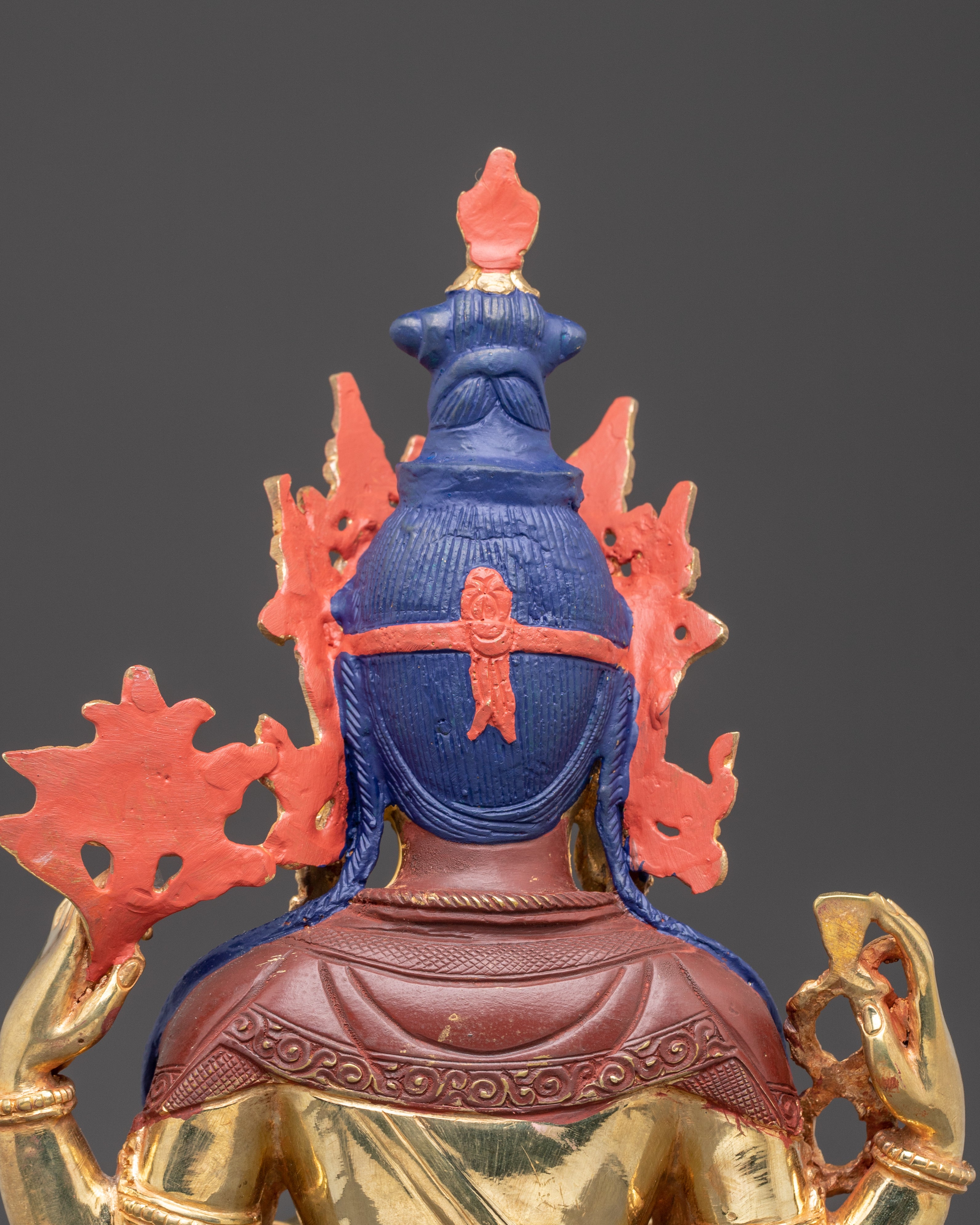 Handcrafted Nepalese Chenrezig Copper Statue | Symbol of Compassion