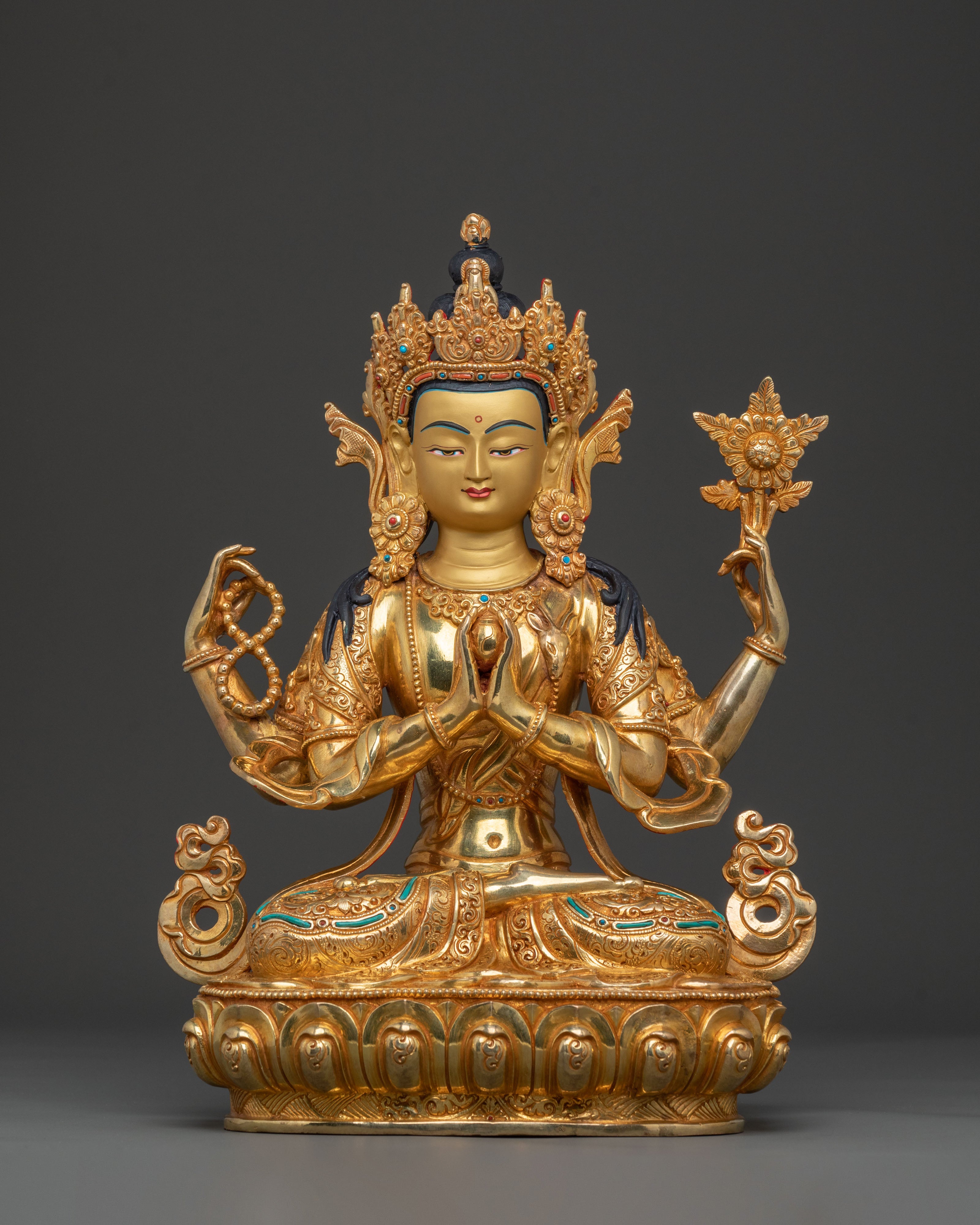 Handcrafted Six Bodhisattva Statue Set | Symbols of Wisdom
