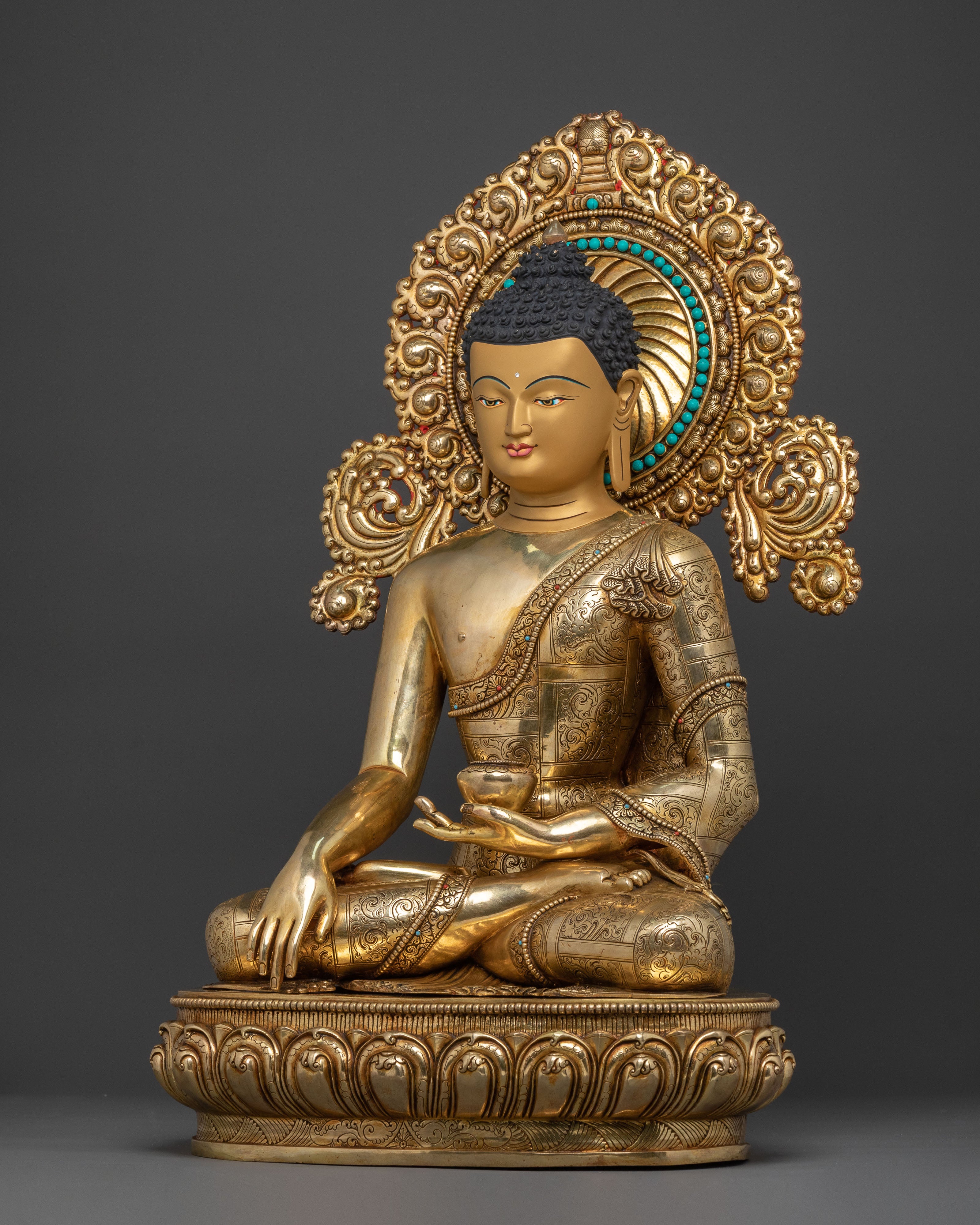 Shakyamuni Buddha with Disciples Handcrafted Statue Set