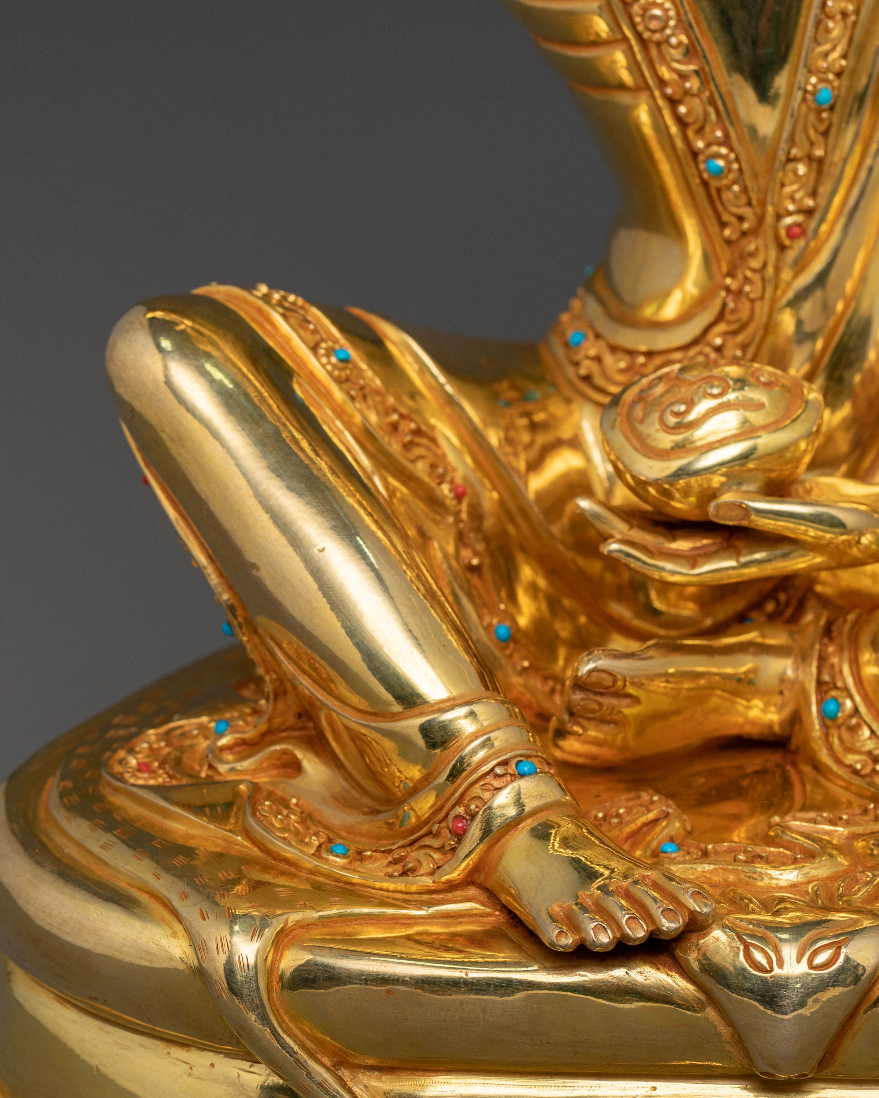Milarepa Meditation Statue | 24K Gold Gilded