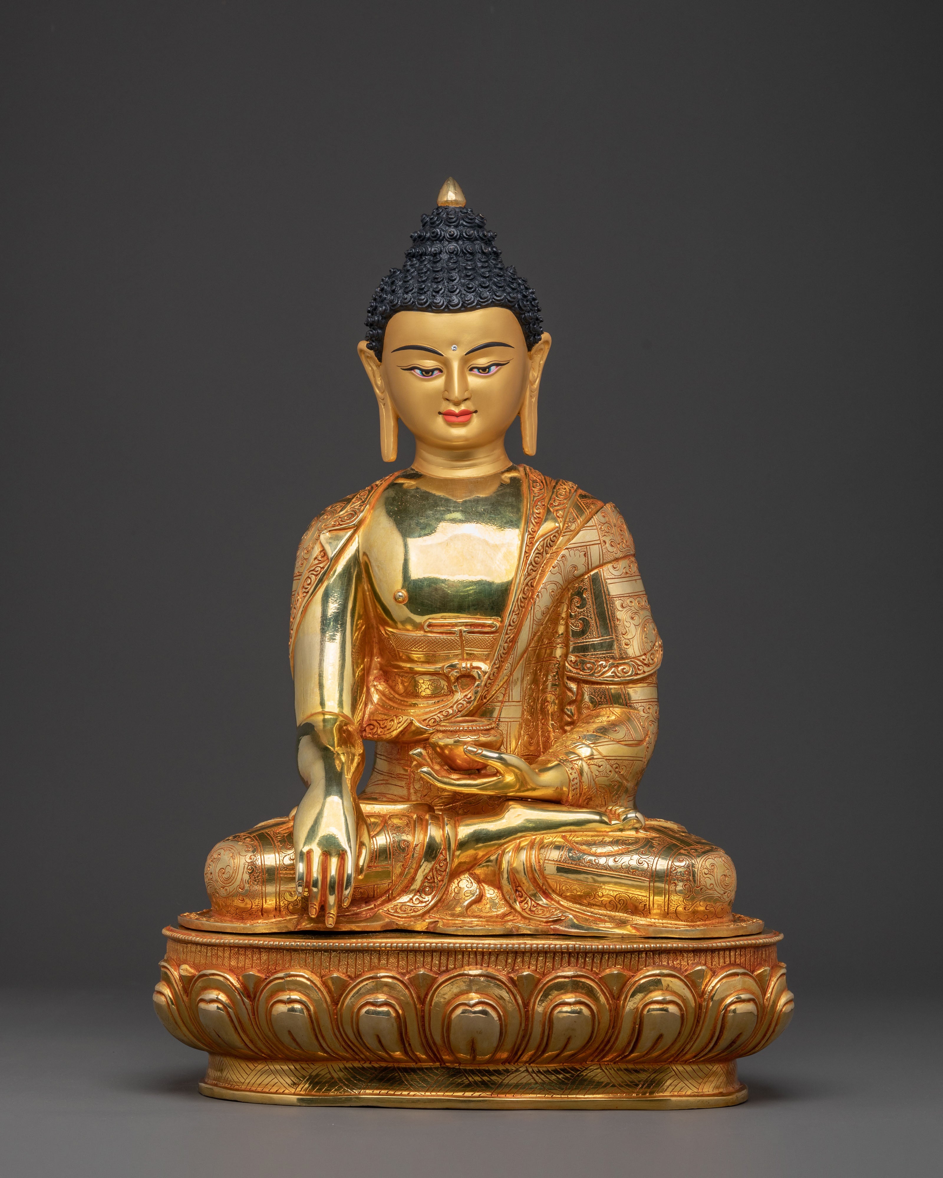 Shakyamuni Buddha Statue | 24K Gold Gilded Icon