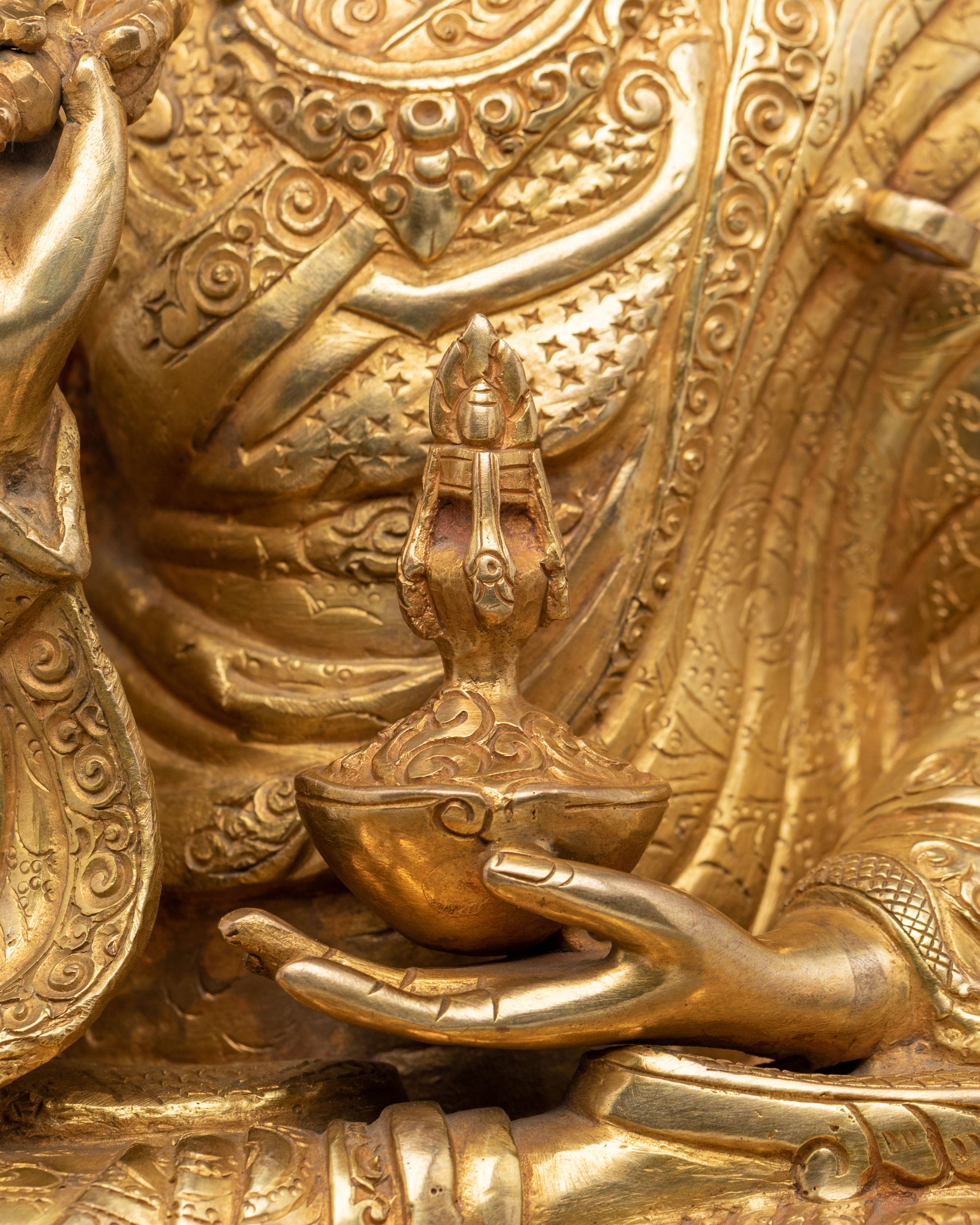 Guru Tsokye Dorje Dharma Teacher Statue | 24K Gold Gilded