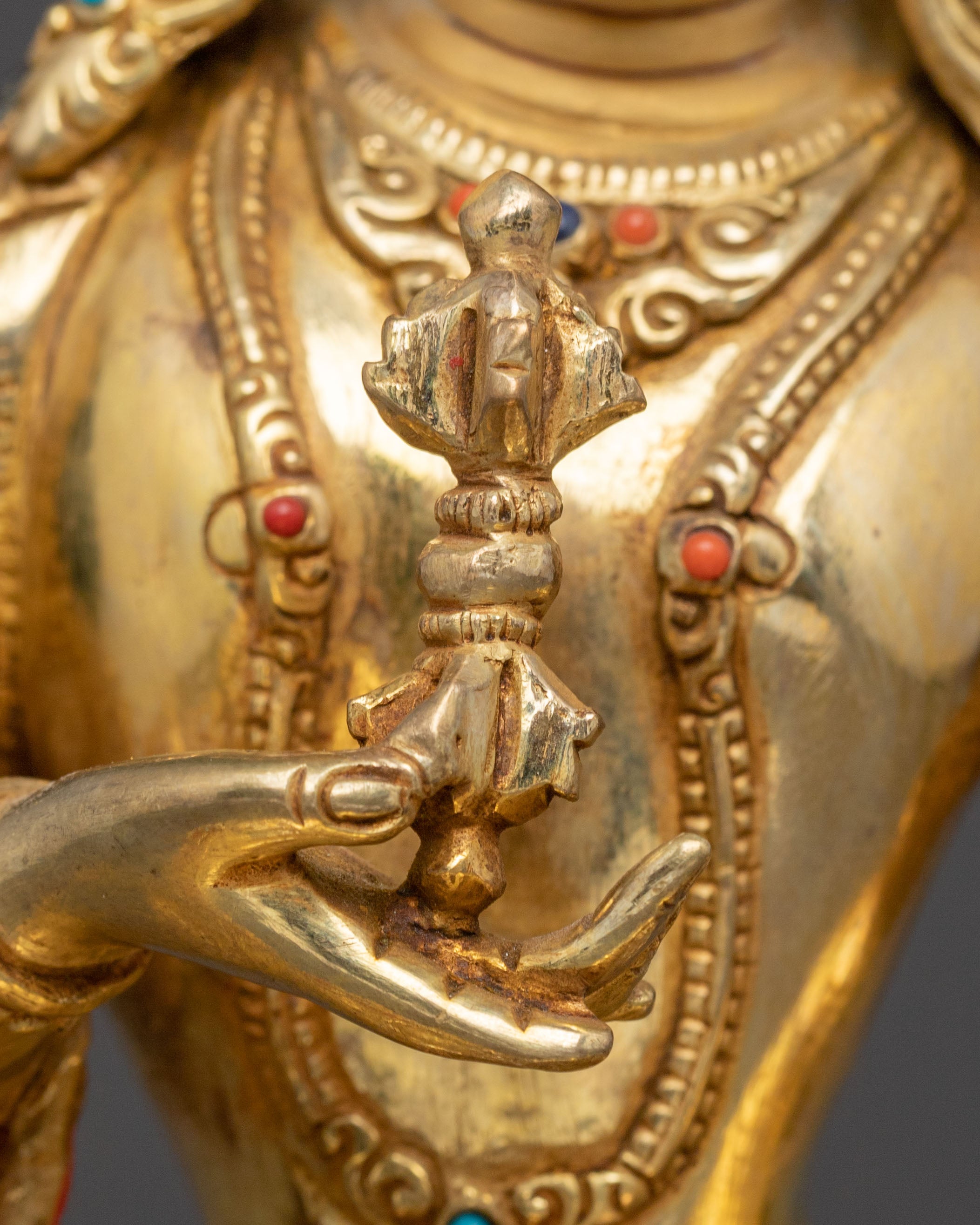 Handcrafted Holy Vajrasattva Statue – 24K Gold Gilded Copper