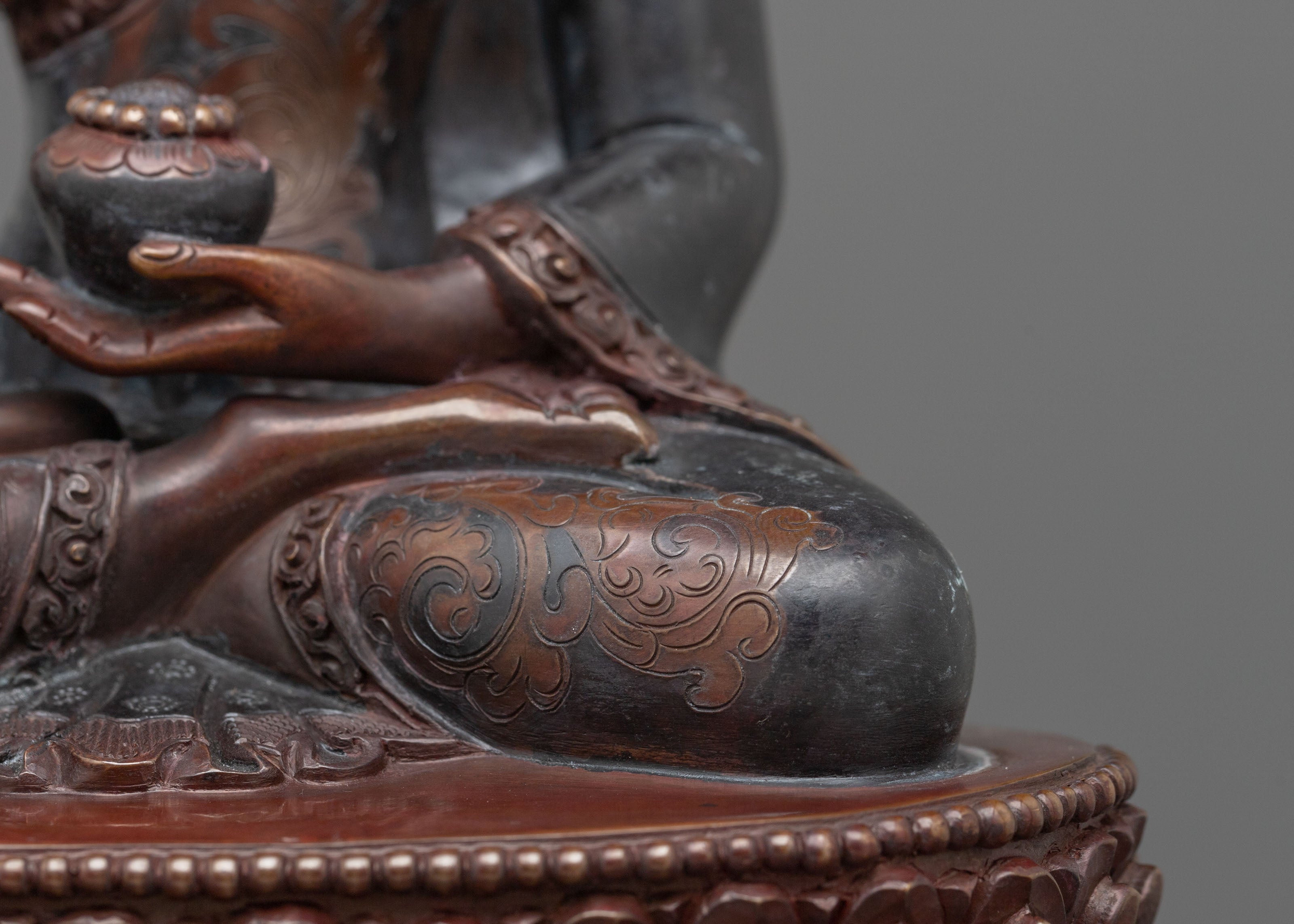 Shakyamuni Buddha Sculpture | Oxidized Copper Altar Statue