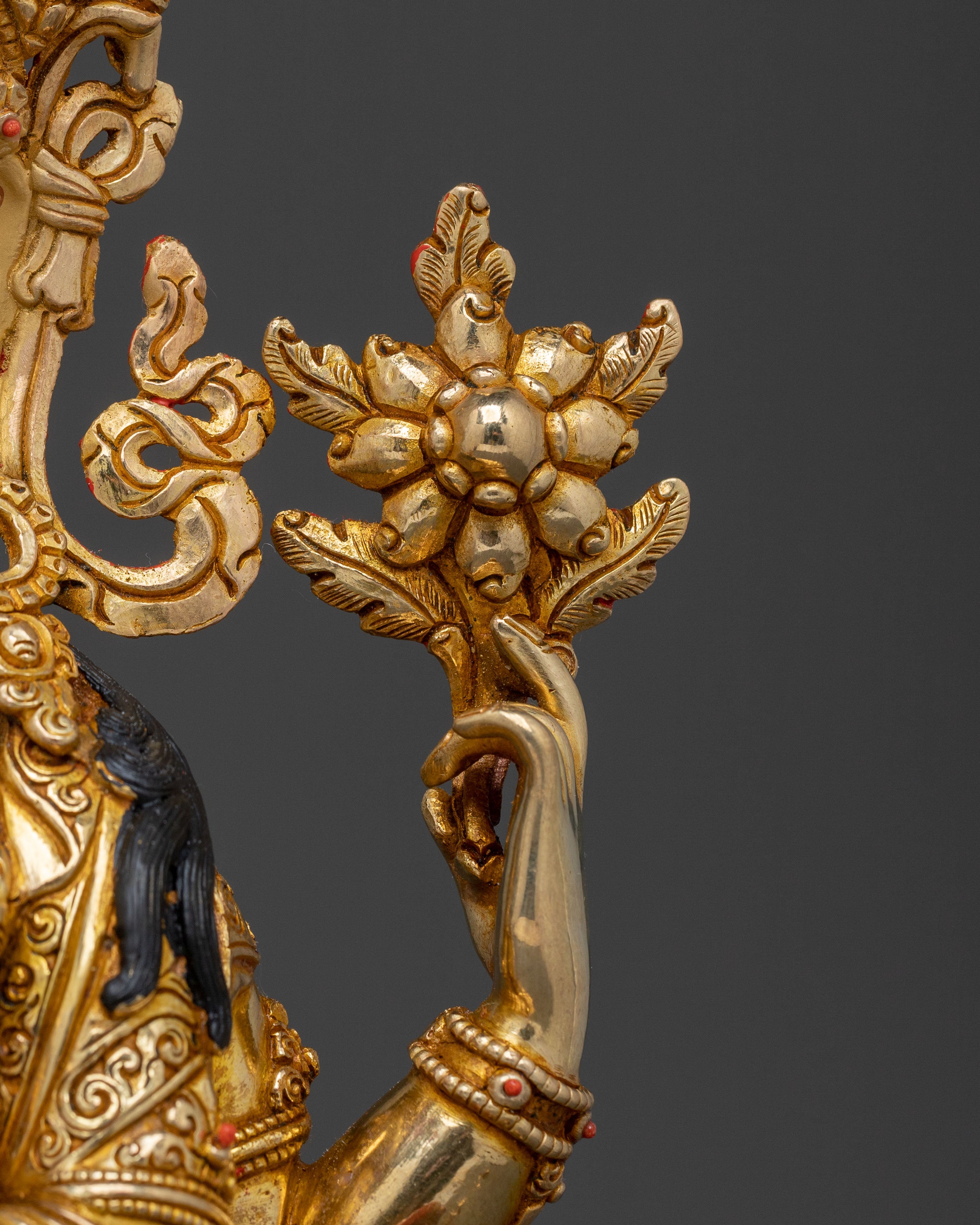 Chenrezig Sacred Statue with Copper Body | Spiritual Power and Protection
