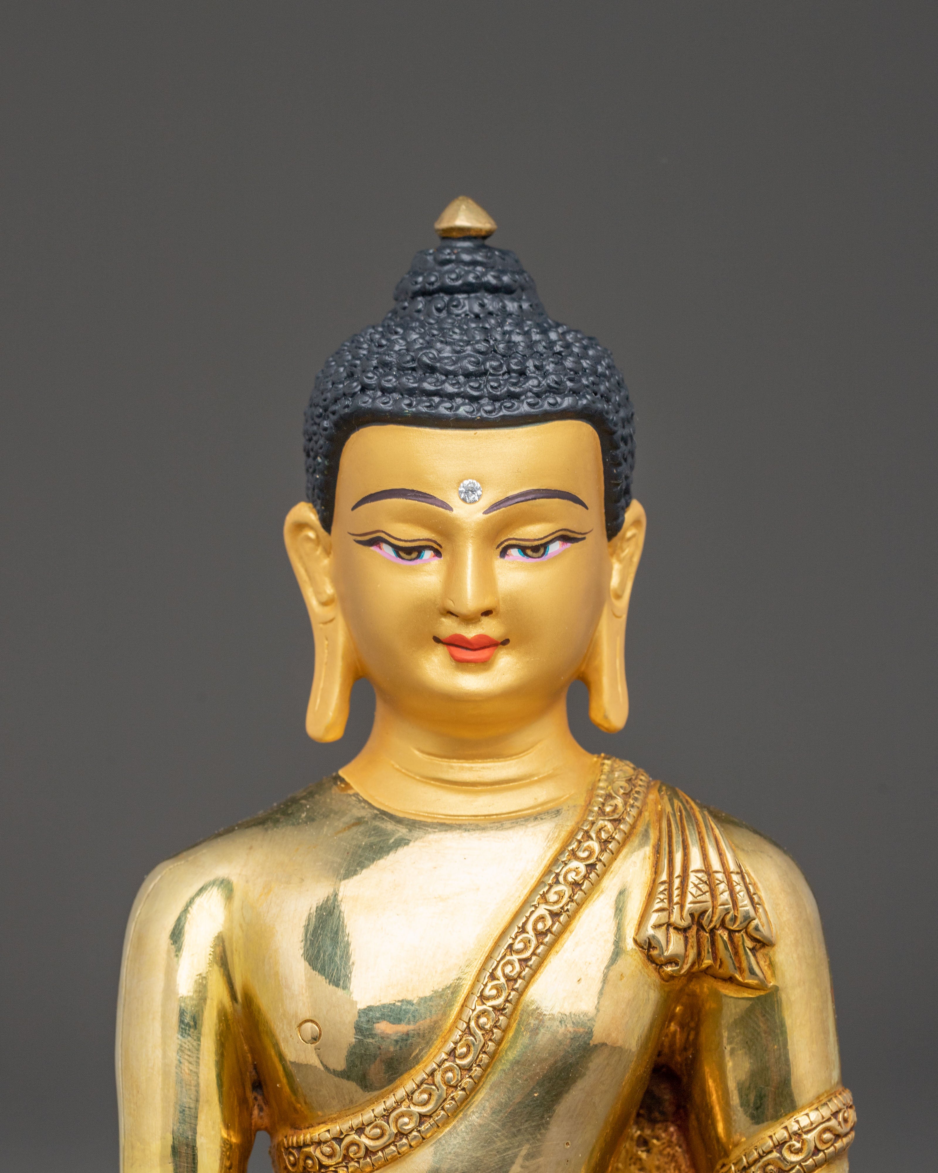 Shakyamuni Buddha Golden Statue | Gautama Buddha Artwork