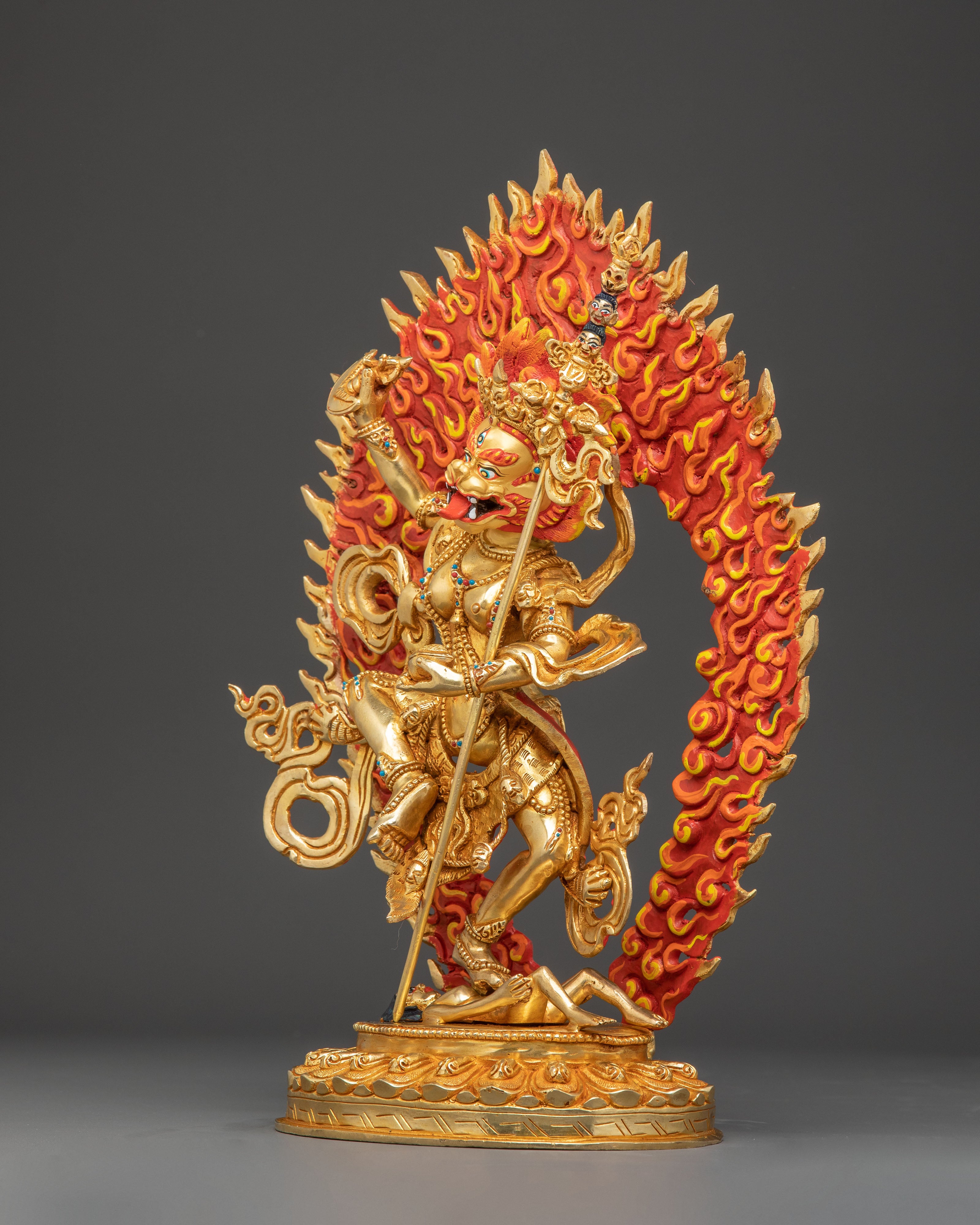 Simha Mukha Statue: Lion-Faced Dakini | Handcrafted Tibetan Art