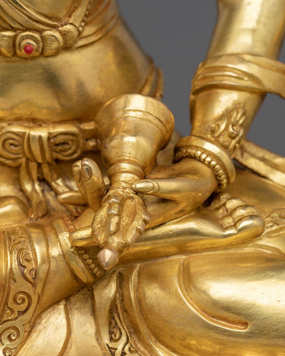 Vajrasattva Fire Gold Gilded Statue | Tibetan Deity Figurine