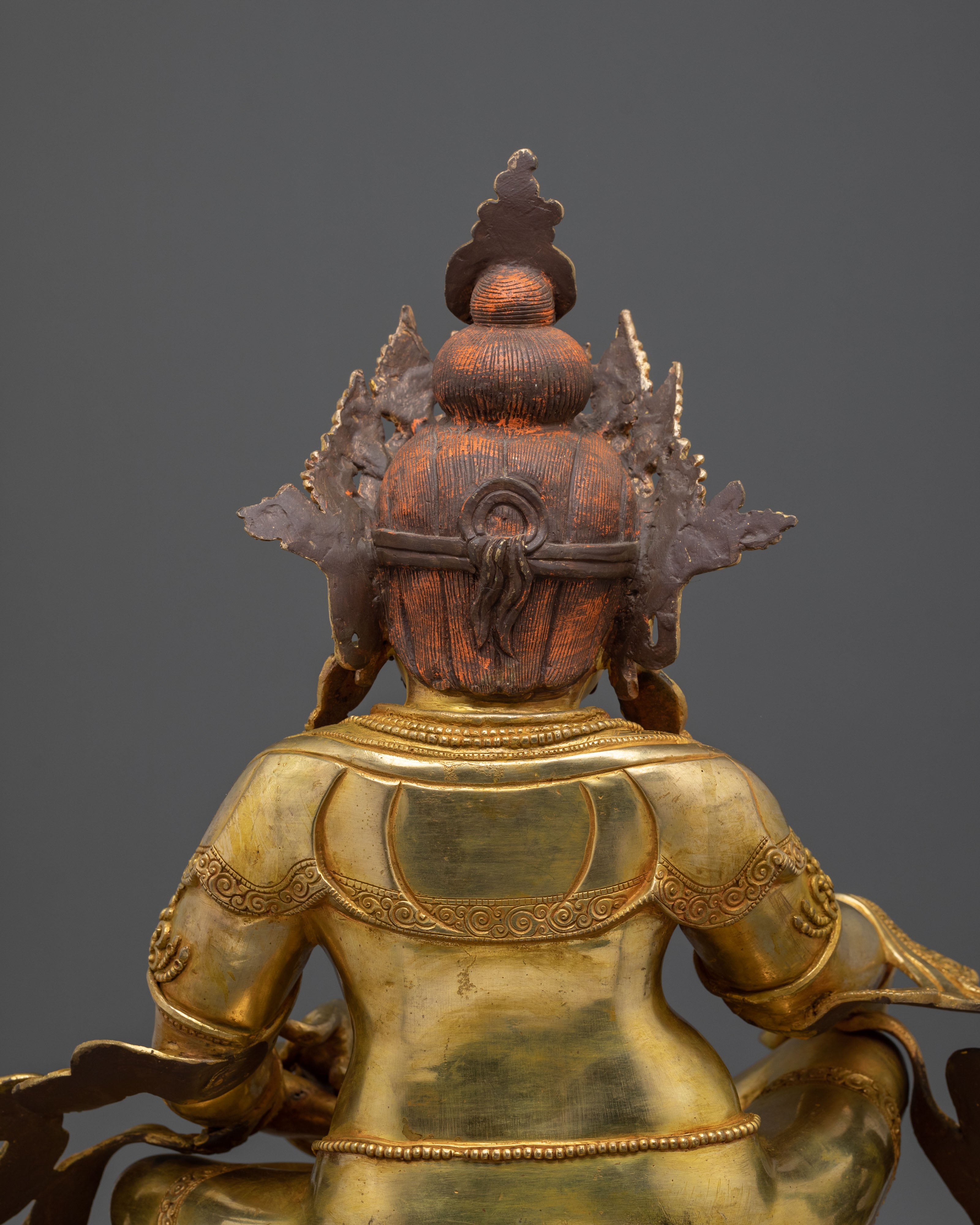 Dzambhala Golden Statue | Copper Figurine of Wealth Deity