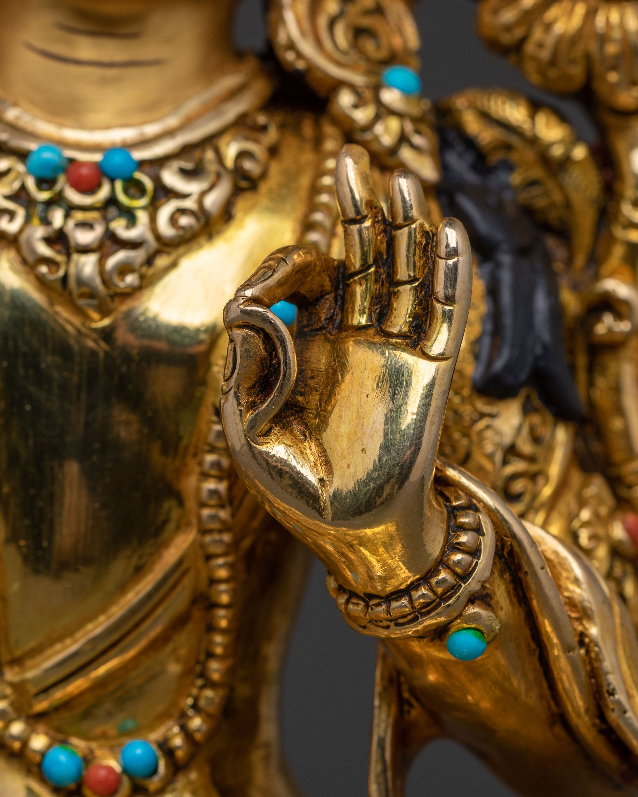 Manjushri Golden Statue | Sacred Home Decor
