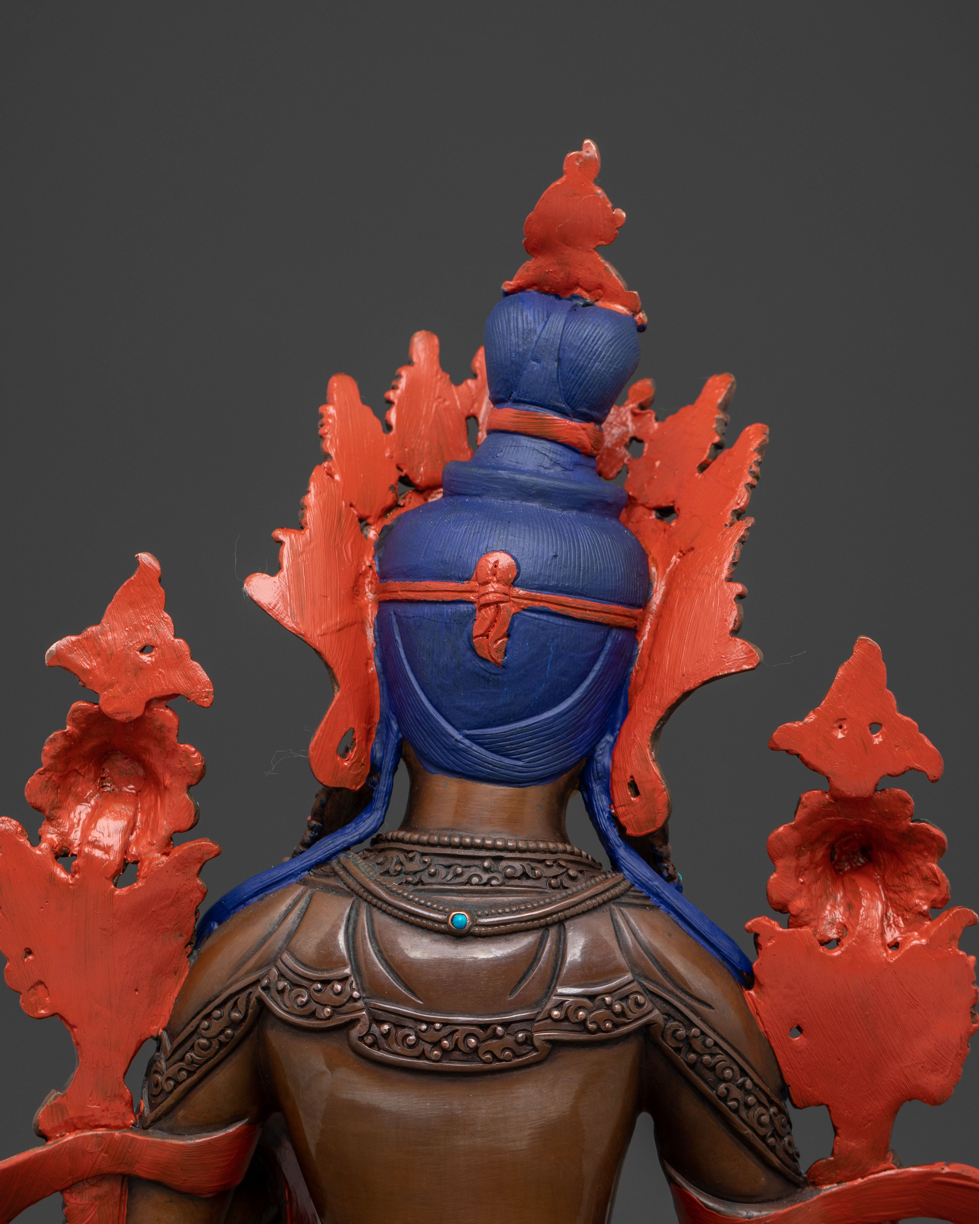 Spiritual White Tara Statue – Oxidized Copper Body