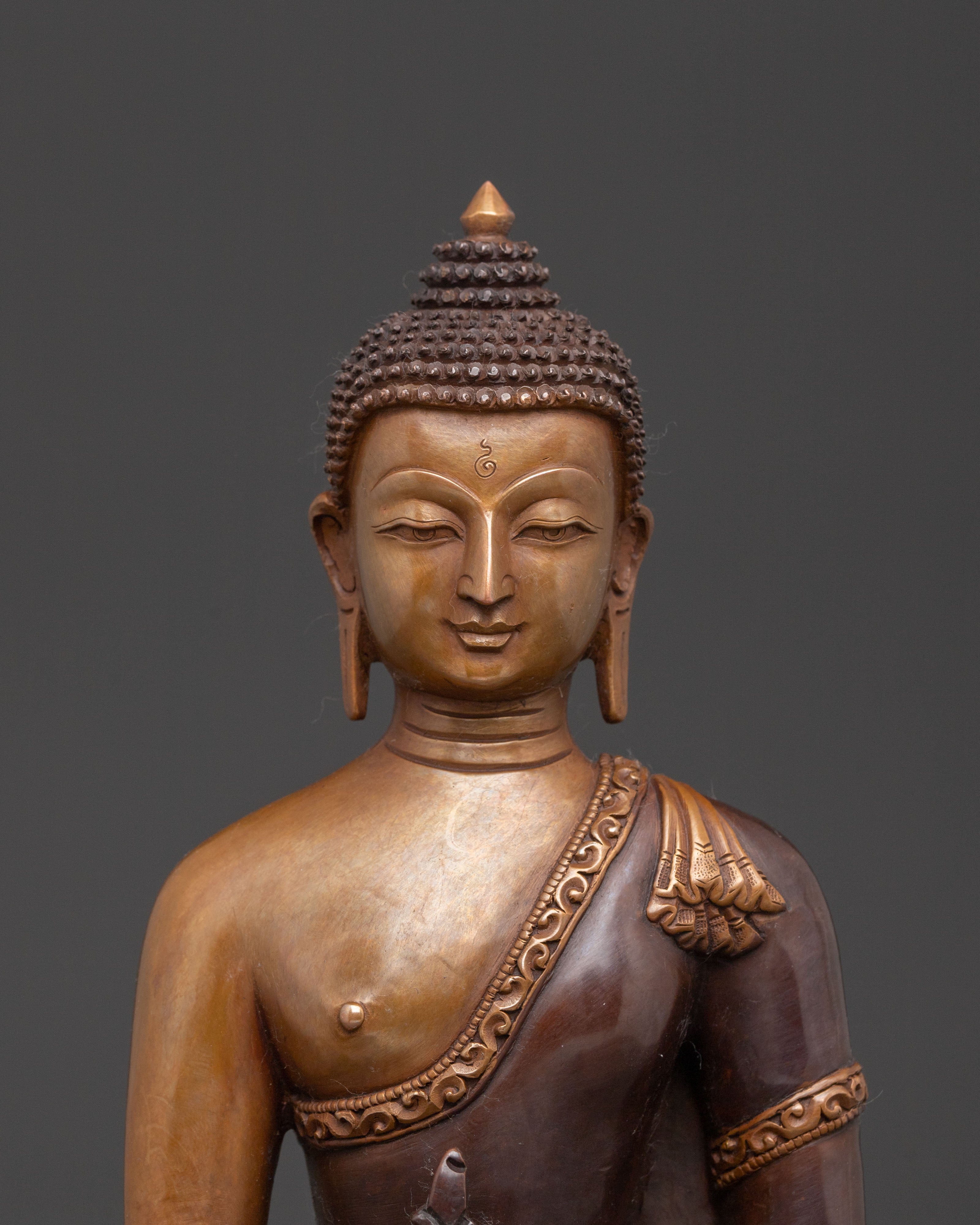 Medicine Buddha: Handcrafted Oxidized Copper Statue