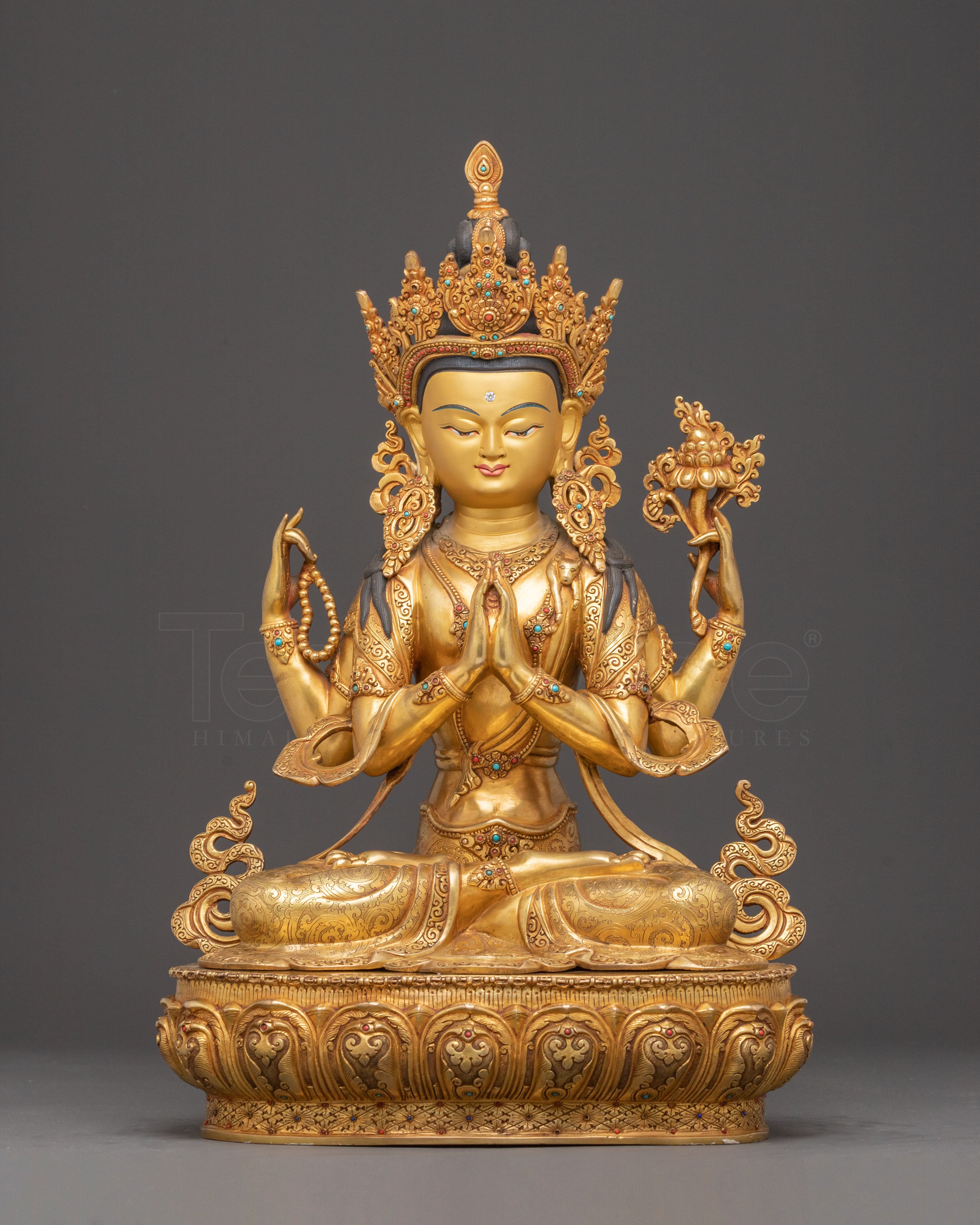 Golden Avalokiteshvara Bodhisattva Statue