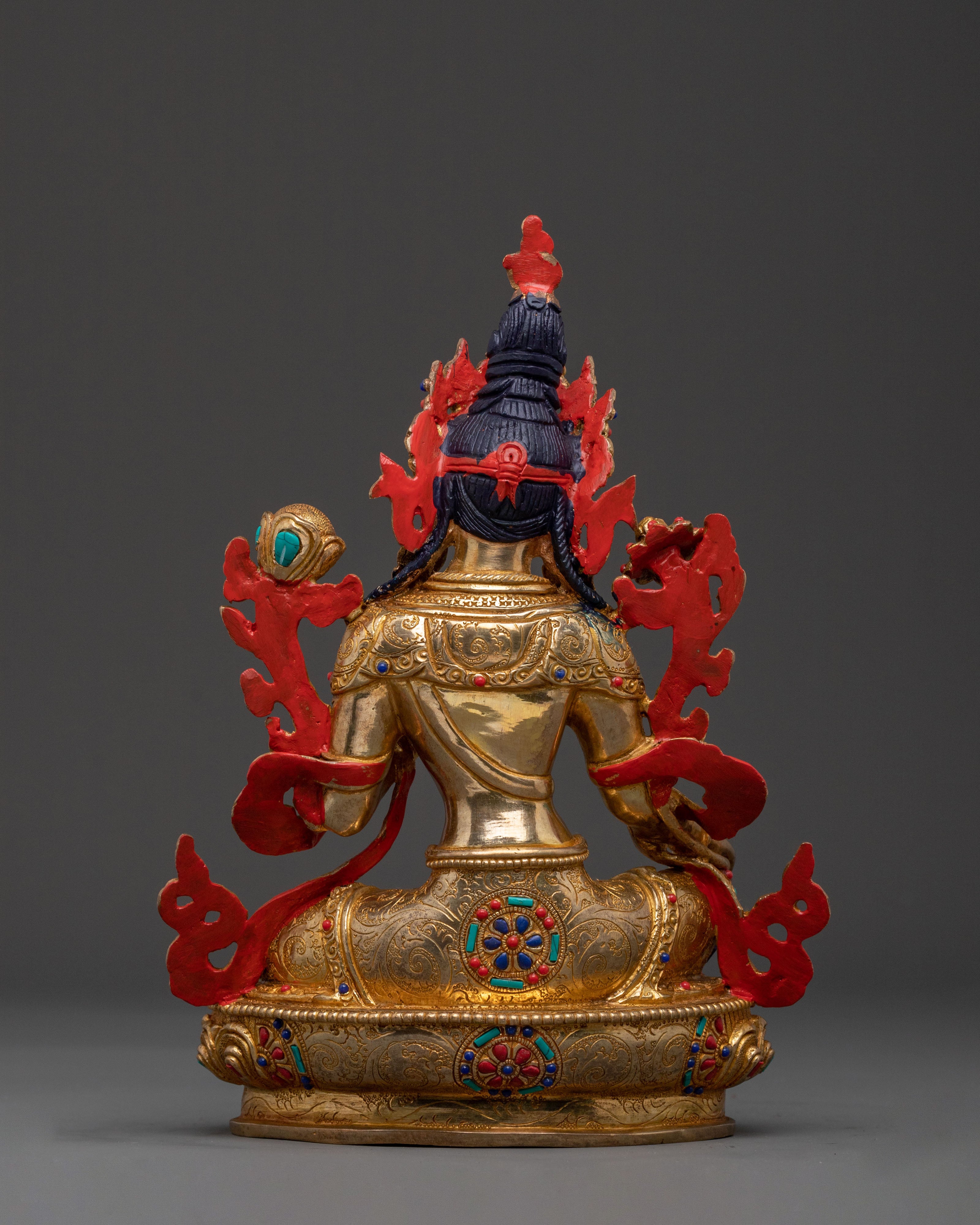 Green Tara: 24K Gold Gilded Healing Statue