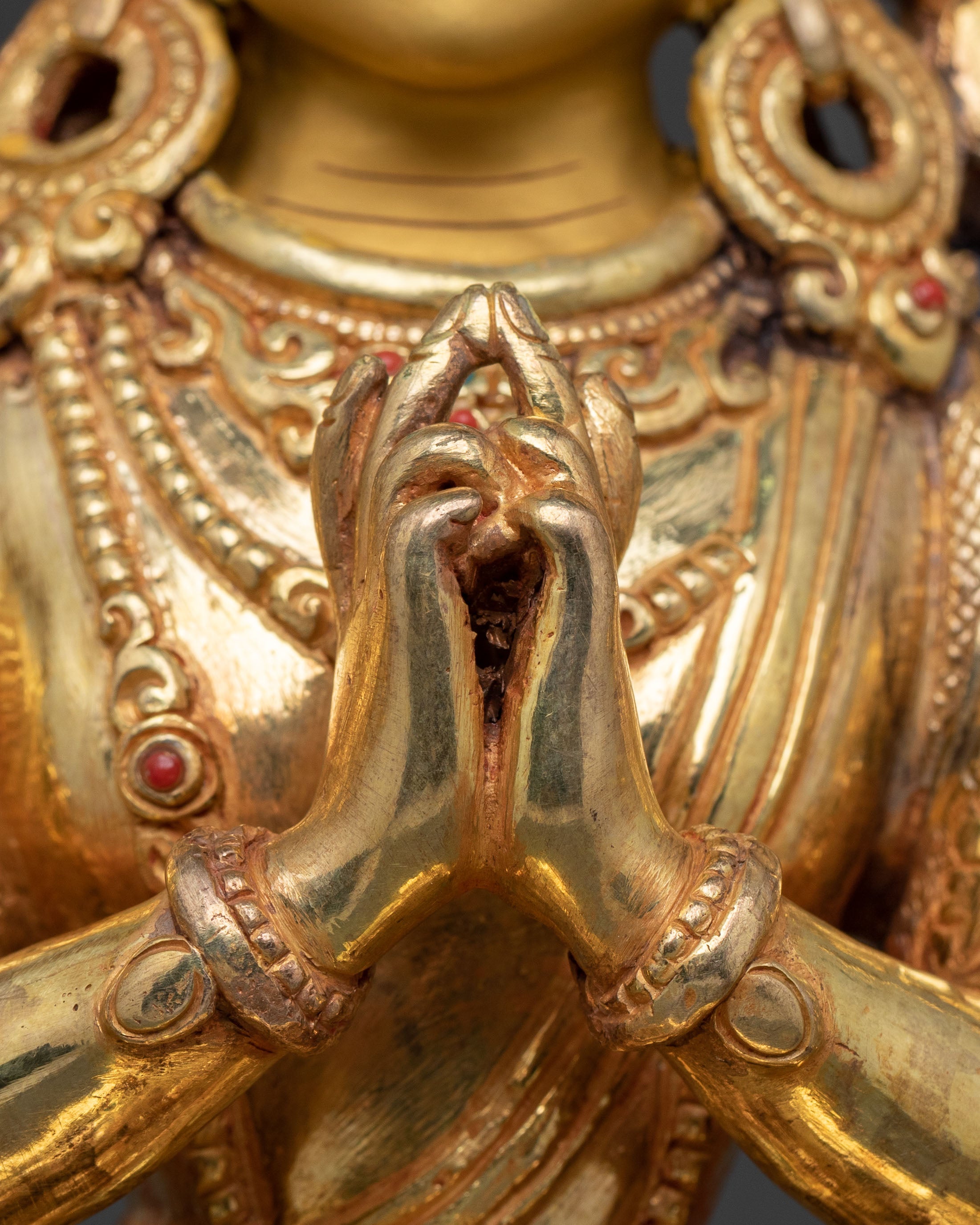 Chundi Spiritual Figure: 24K Gold Gilded Serenity