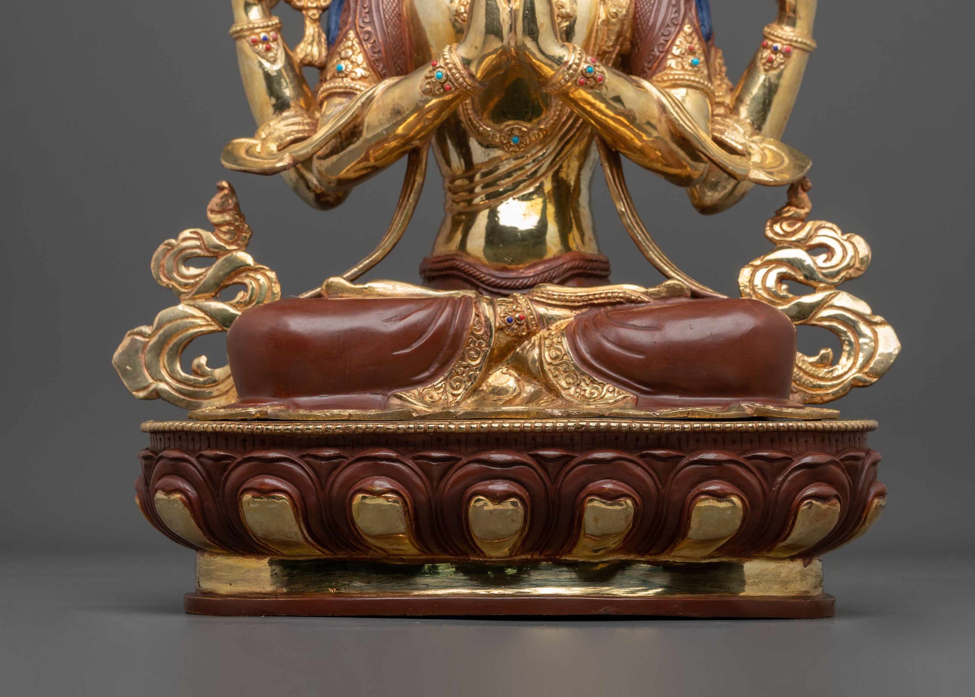 24k Gold-Coated Chenrezig Statue | Handcrafted in Nepal