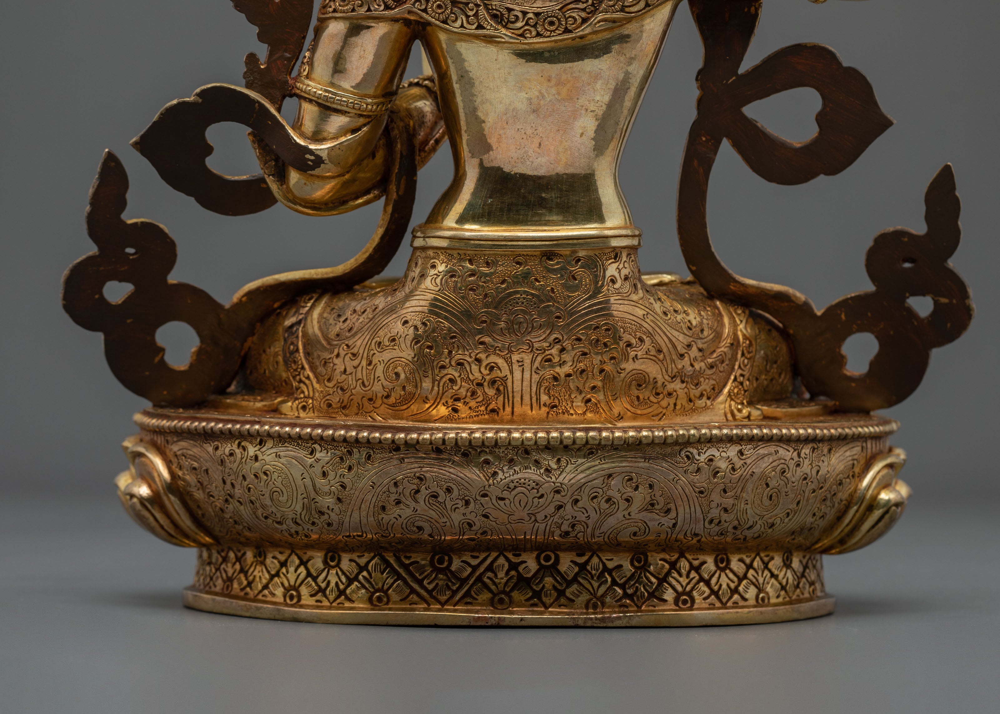 Manjughoṣa 24K Gold Gilded Sculpture | Copper Figurine