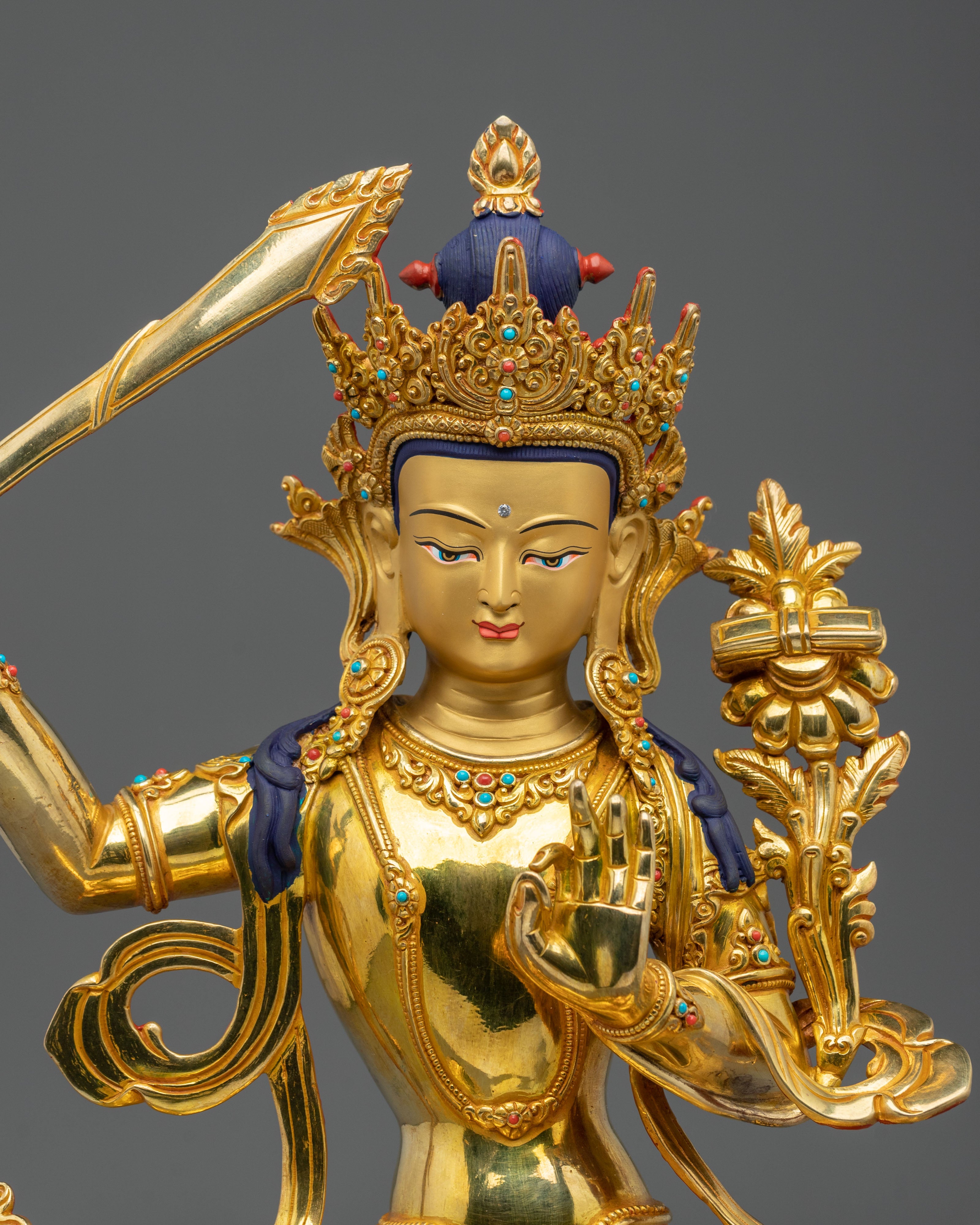 Manjushri Sacred Copper Sculpture | Bodhisattva of Wisdom