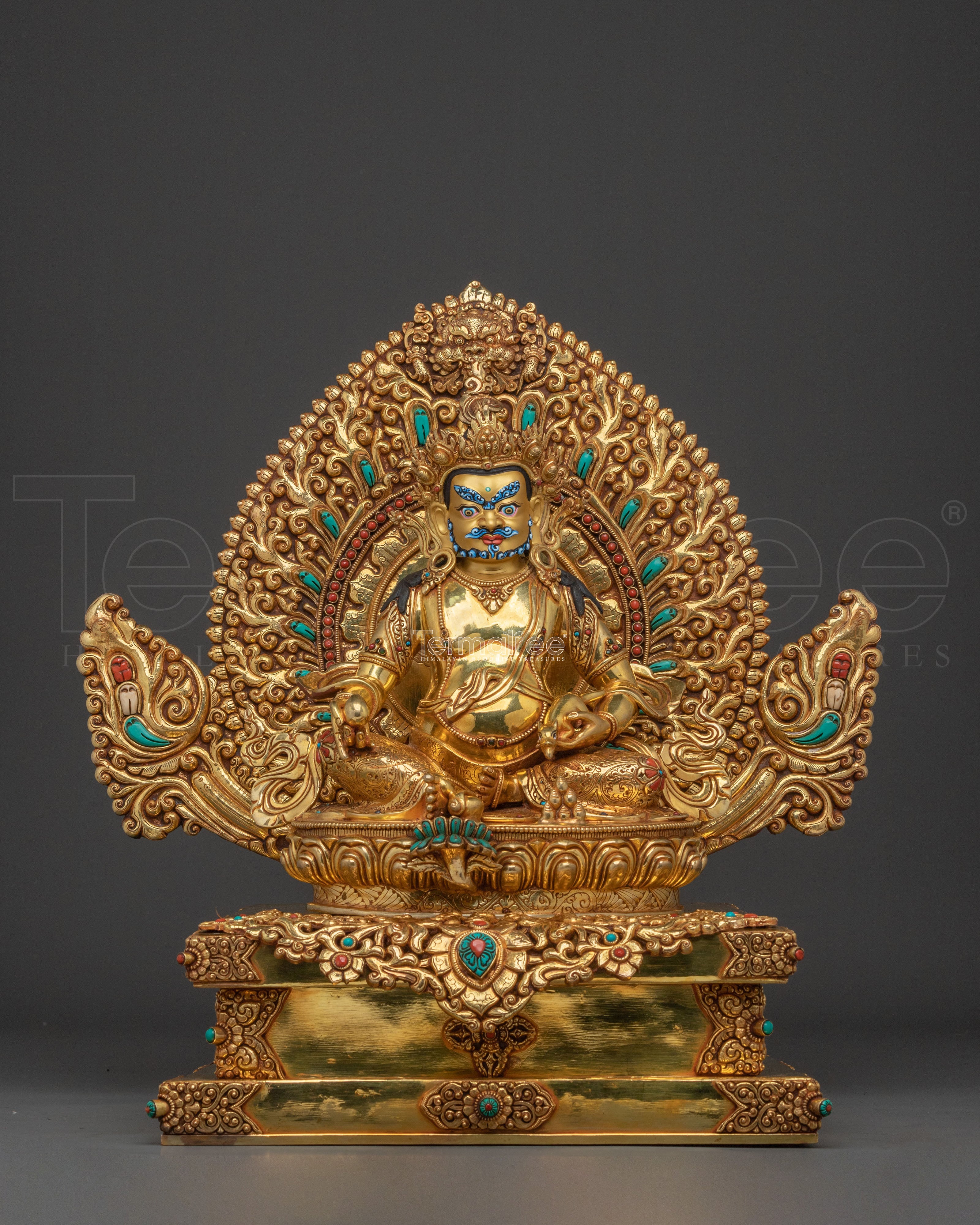 Dzambhala Statue On Throne