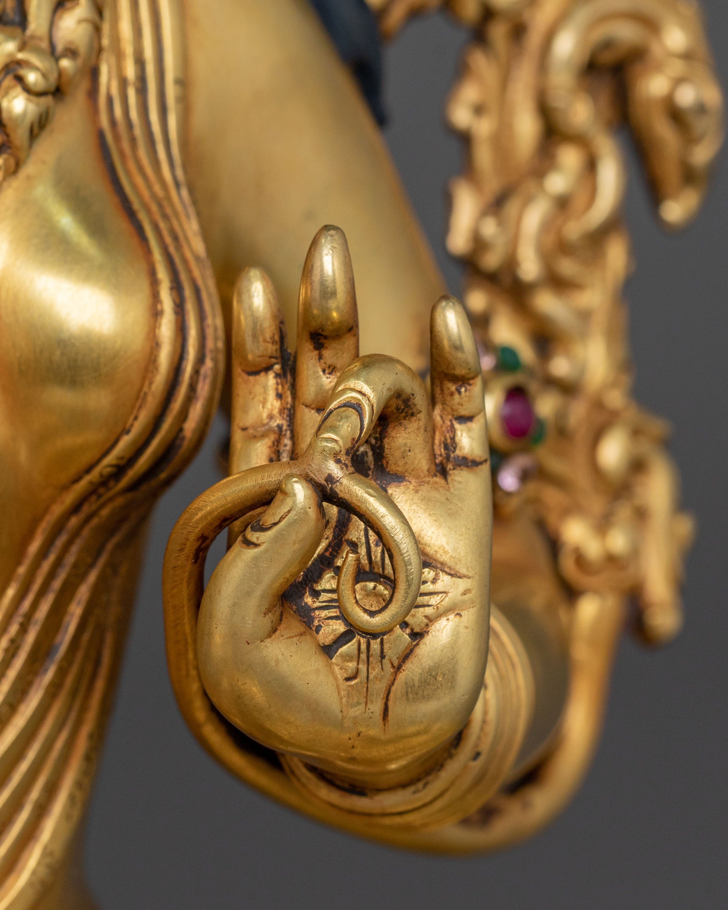 Green Tara Sacred Figurine on Throne | Home Decor