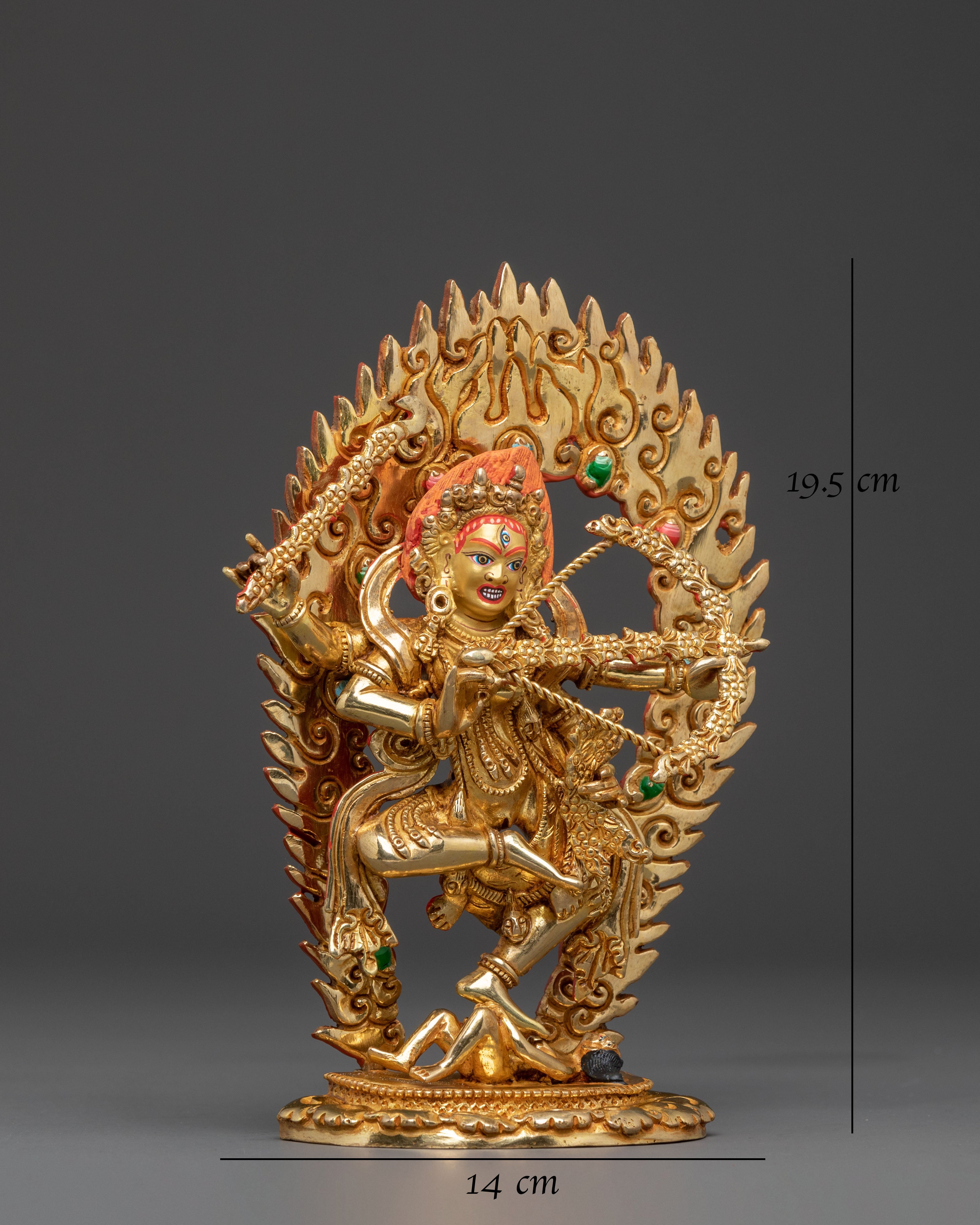 Goddess of Attraction Kurukulla Statue - Hand-Gilded Copper Art