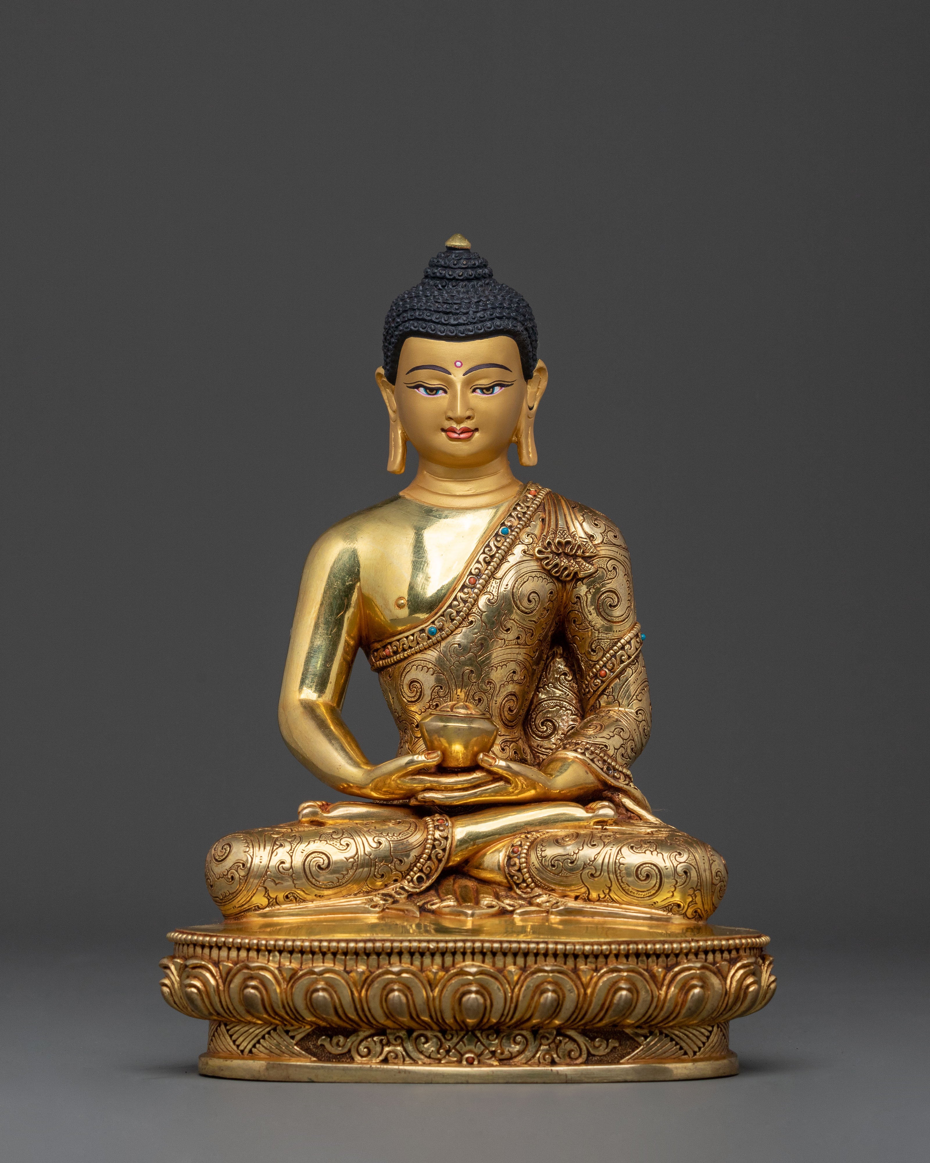 Golden Three Buddhas Spiritual Statue Set