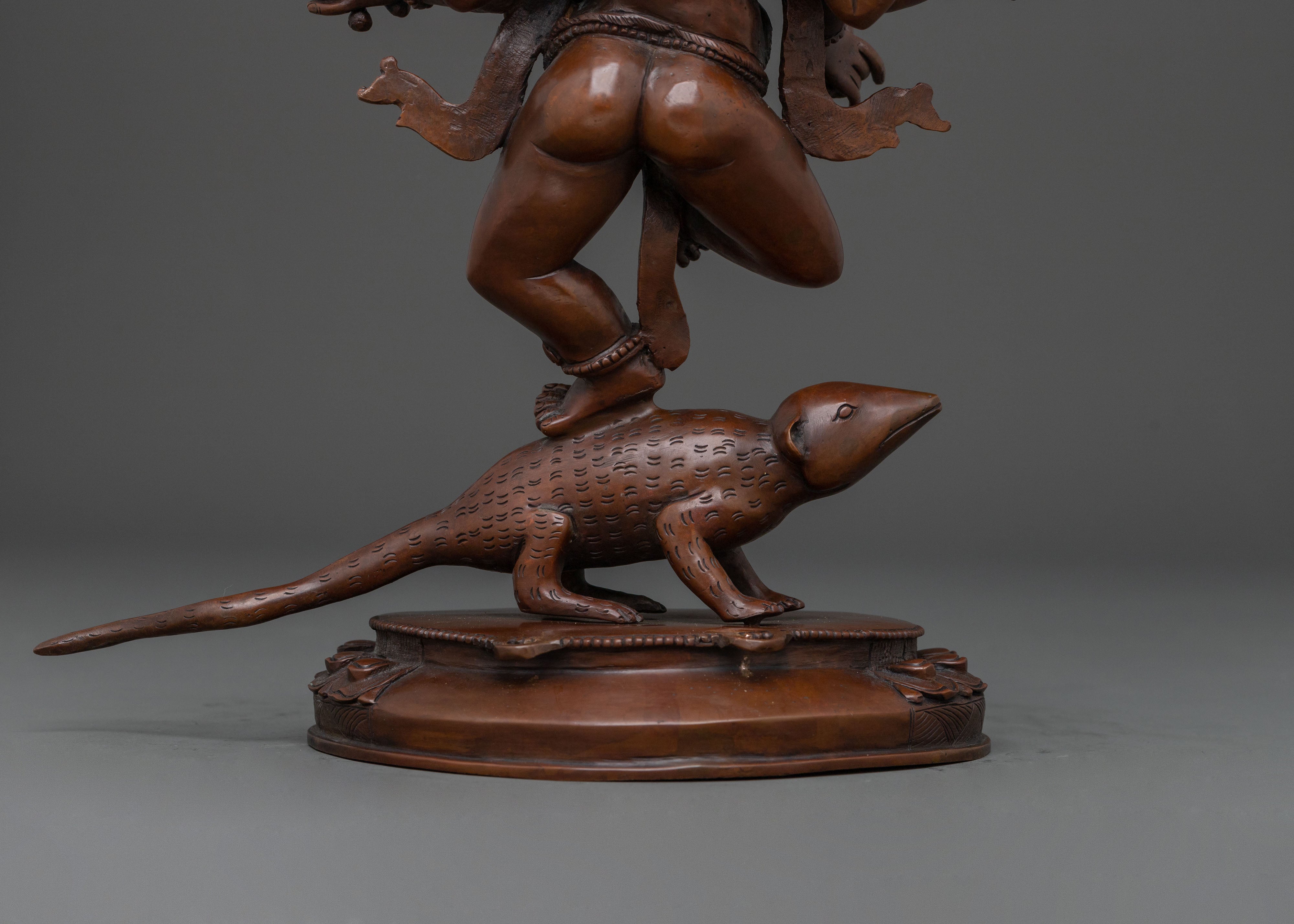 God Ganesh: Oxidized Copper Handcrafted Sculpture