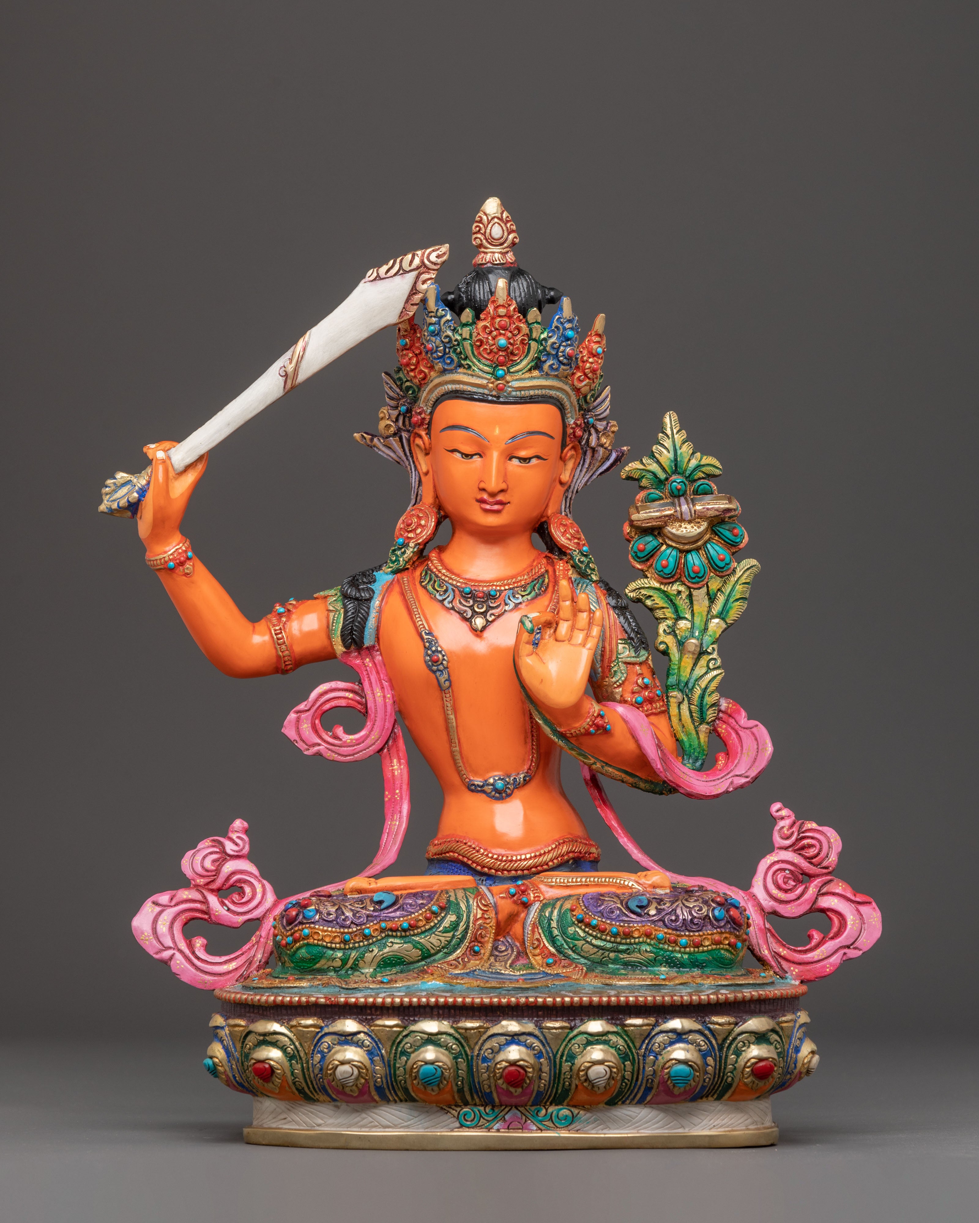 Himalayan Handcrafted Statue of Bodhisattva Manjushri