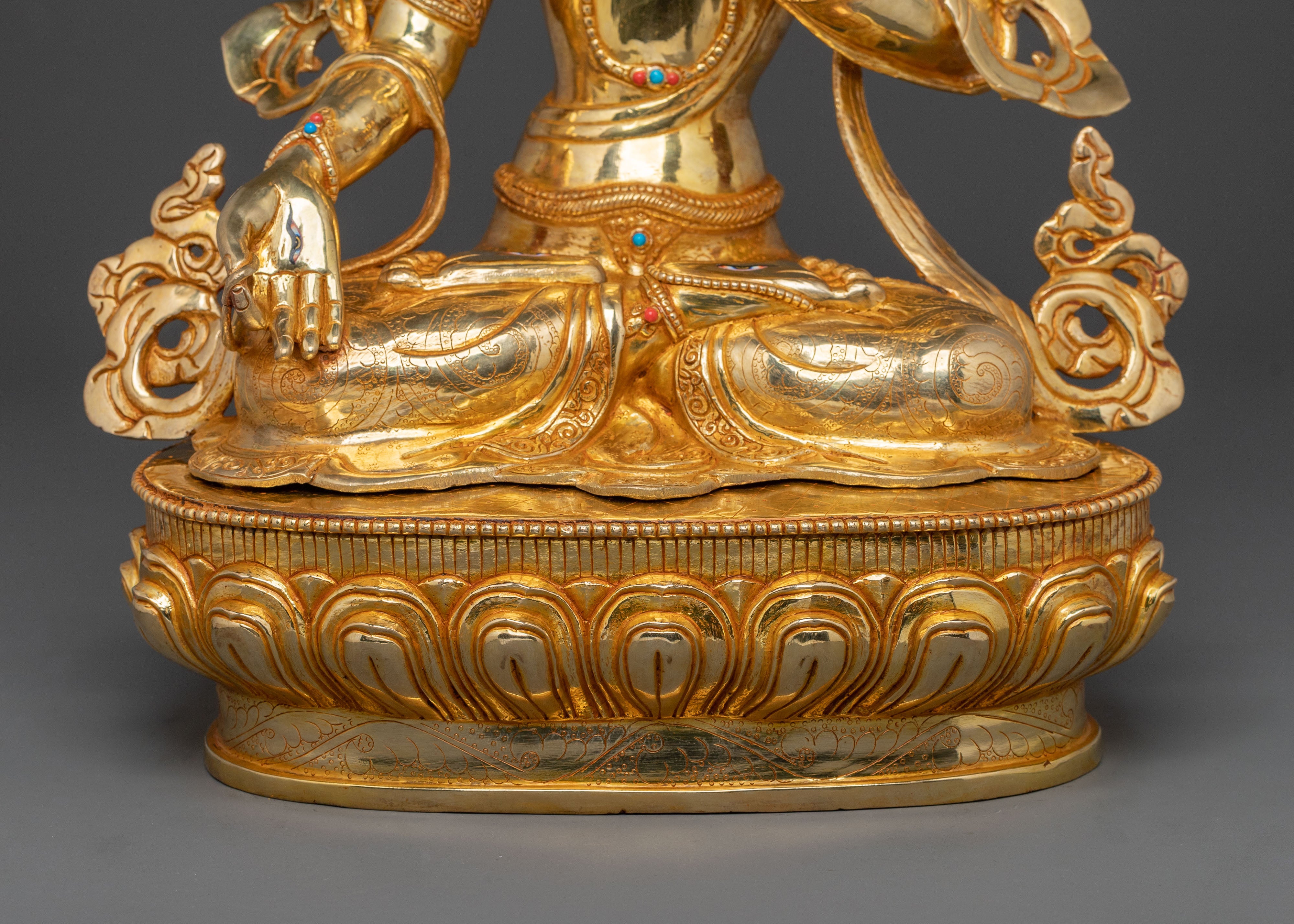 Buddhist Goddess White Tara Spiritual Statue | Sacred Long Life Deity