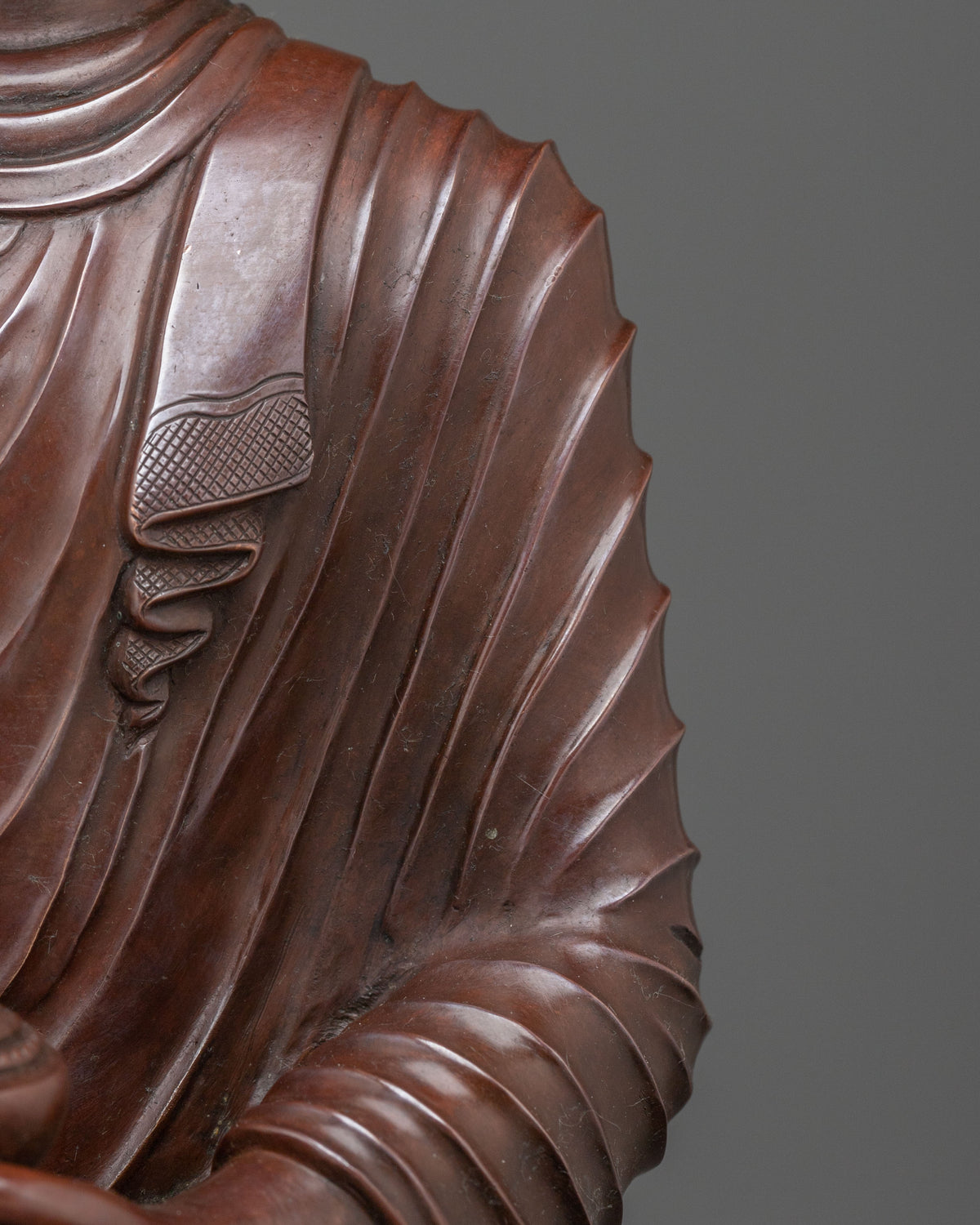 Shakyamuni Buddha Oxidized Statue on Throne | Home Decor
