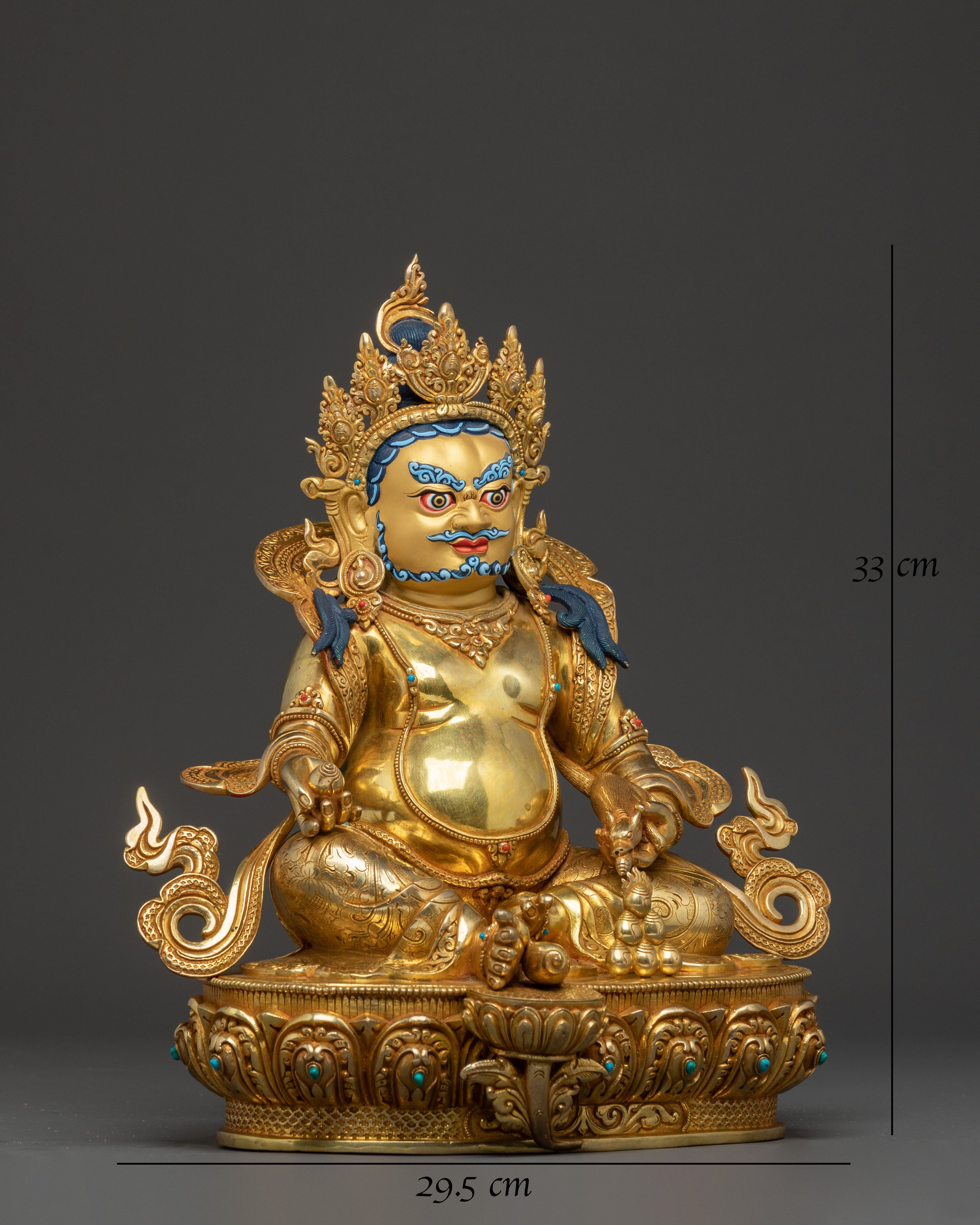 Golden Dzambhala Wealth Deity Statue | Fortune Blessing Sculpture