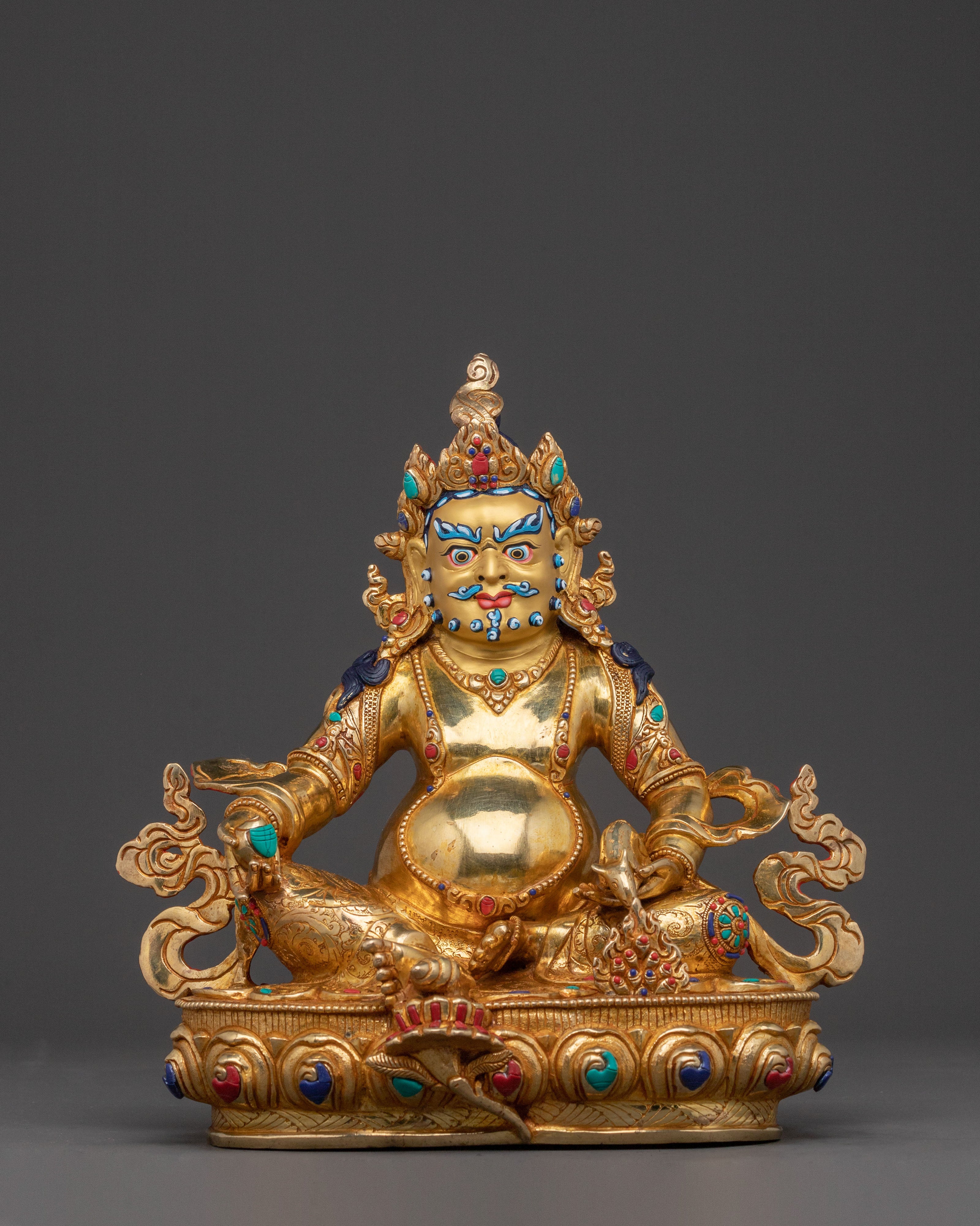 Dzambhala Statue of Prosperity – Handcrafted Gold Gilded Art