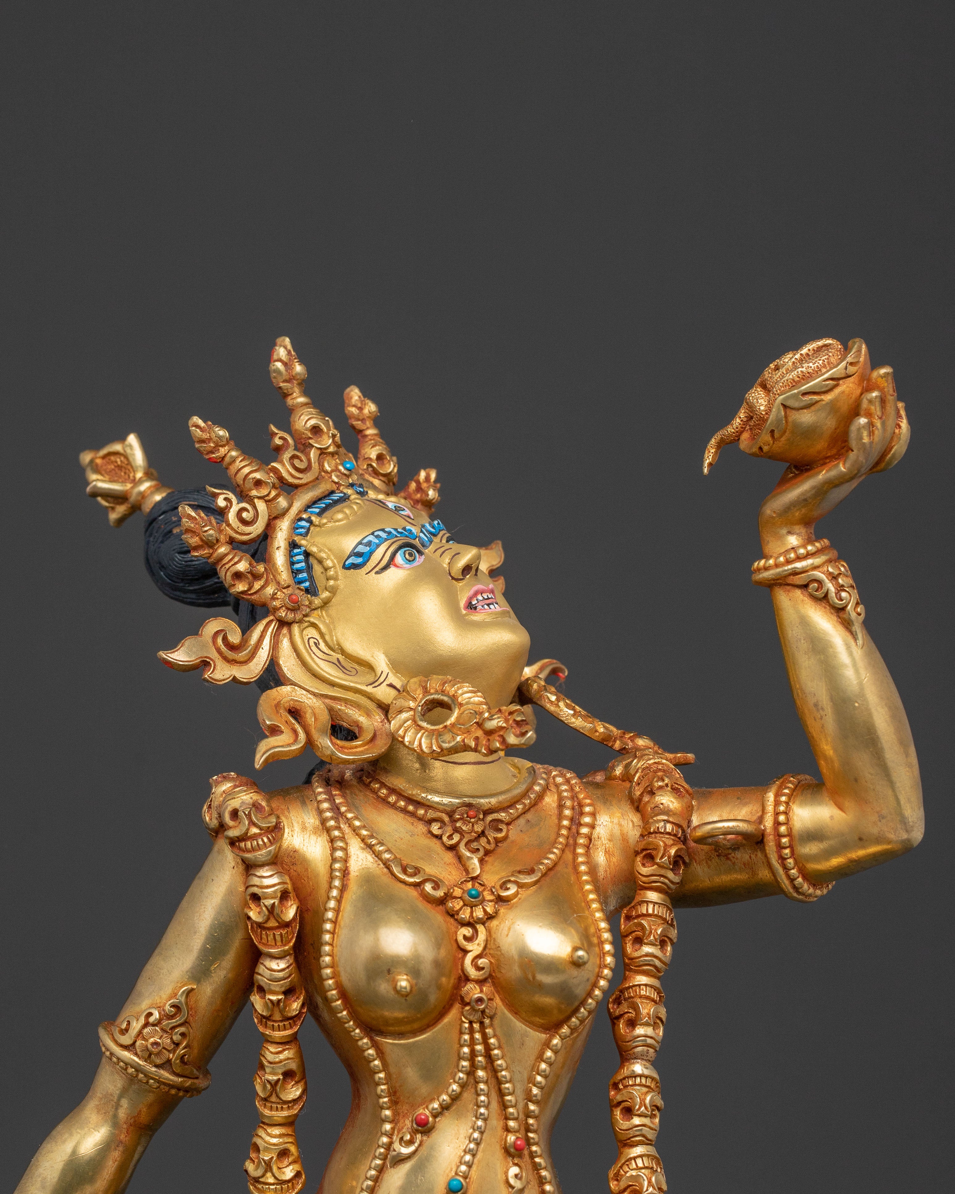 Sacred Vajrayogini Golden Statue – Radiant Himalayan Copper