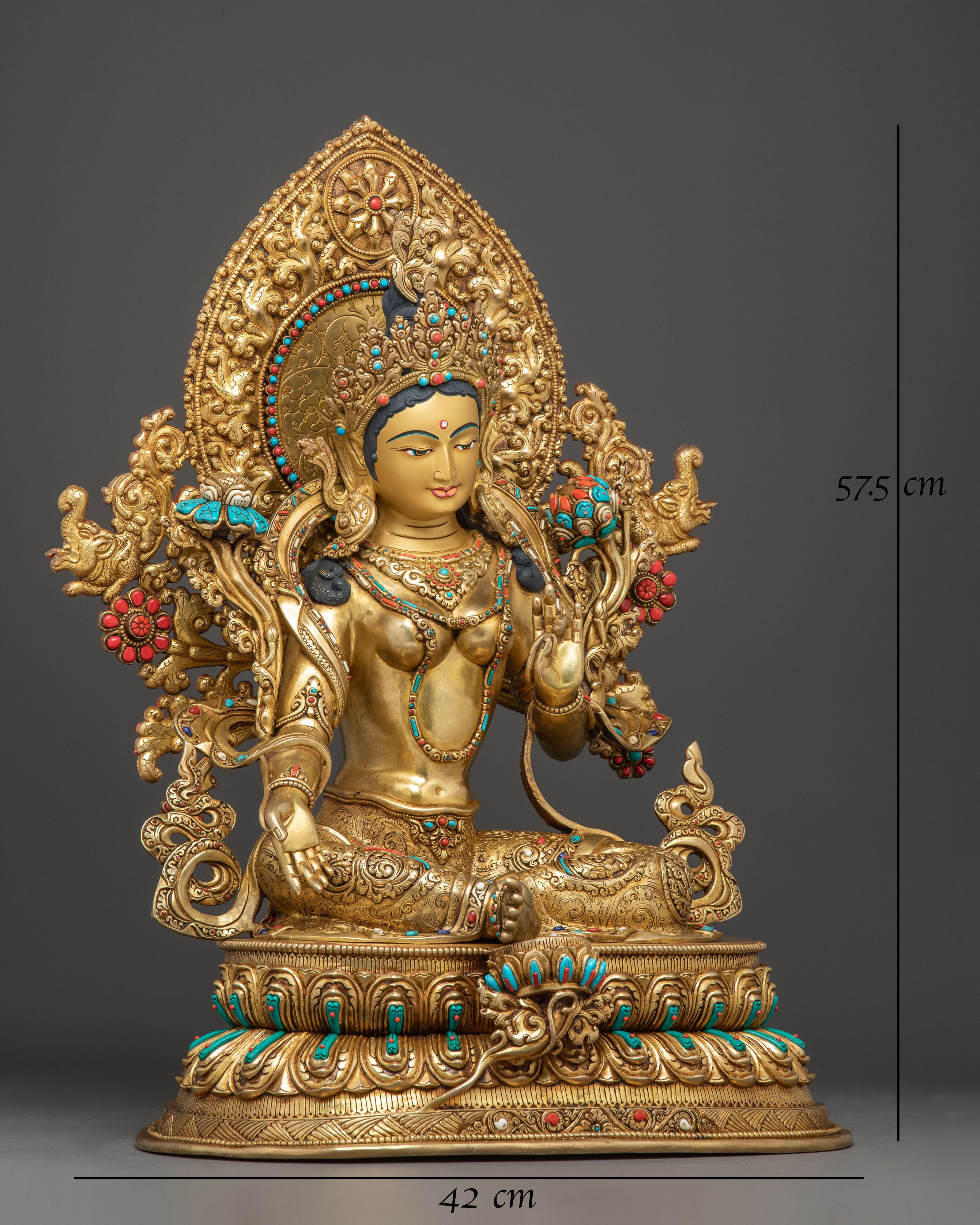 Green Tara Sculpture: Mother of Love and Compassion