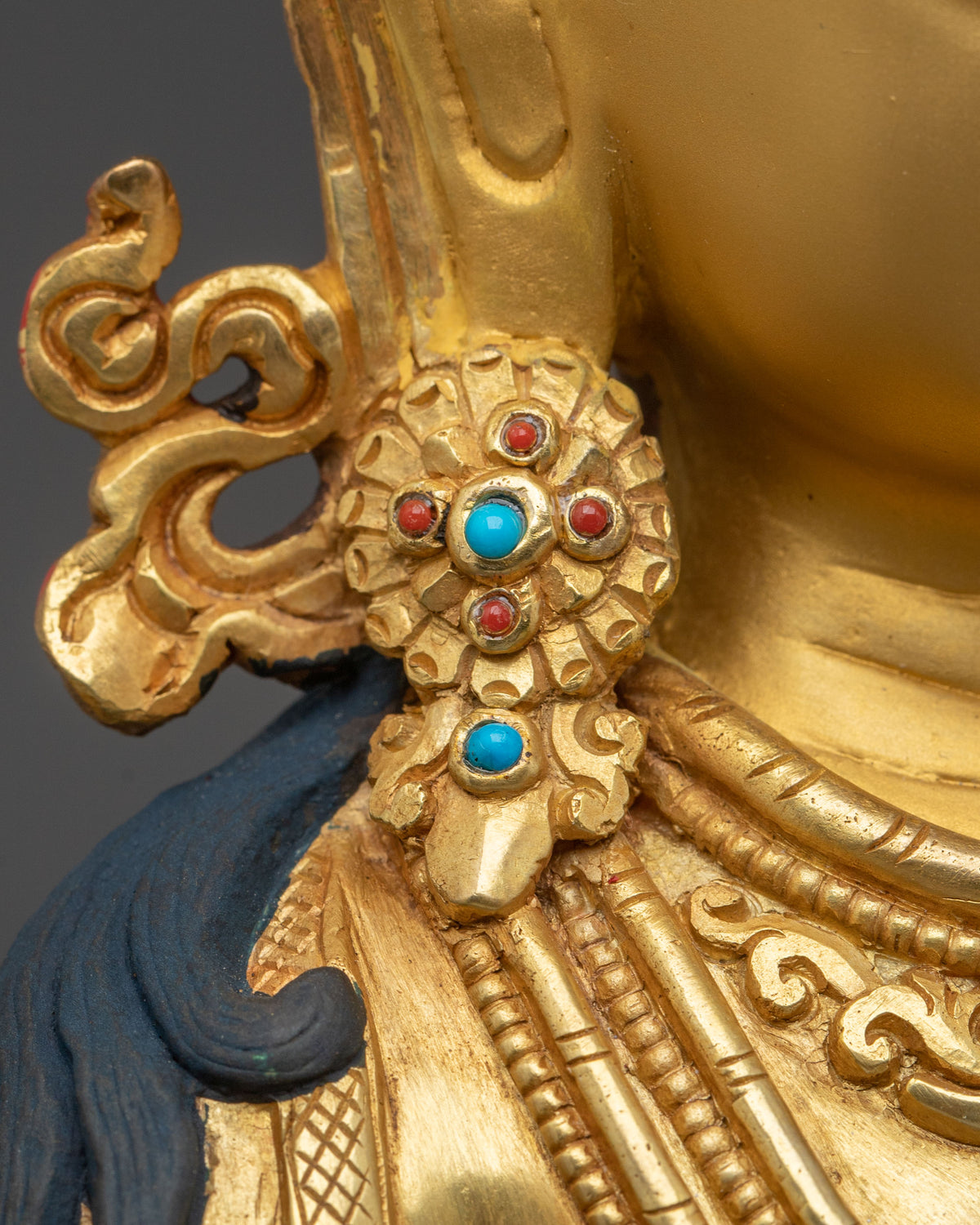 Handmade Chenrezig Copper Sculpture | 24K Gold Glided