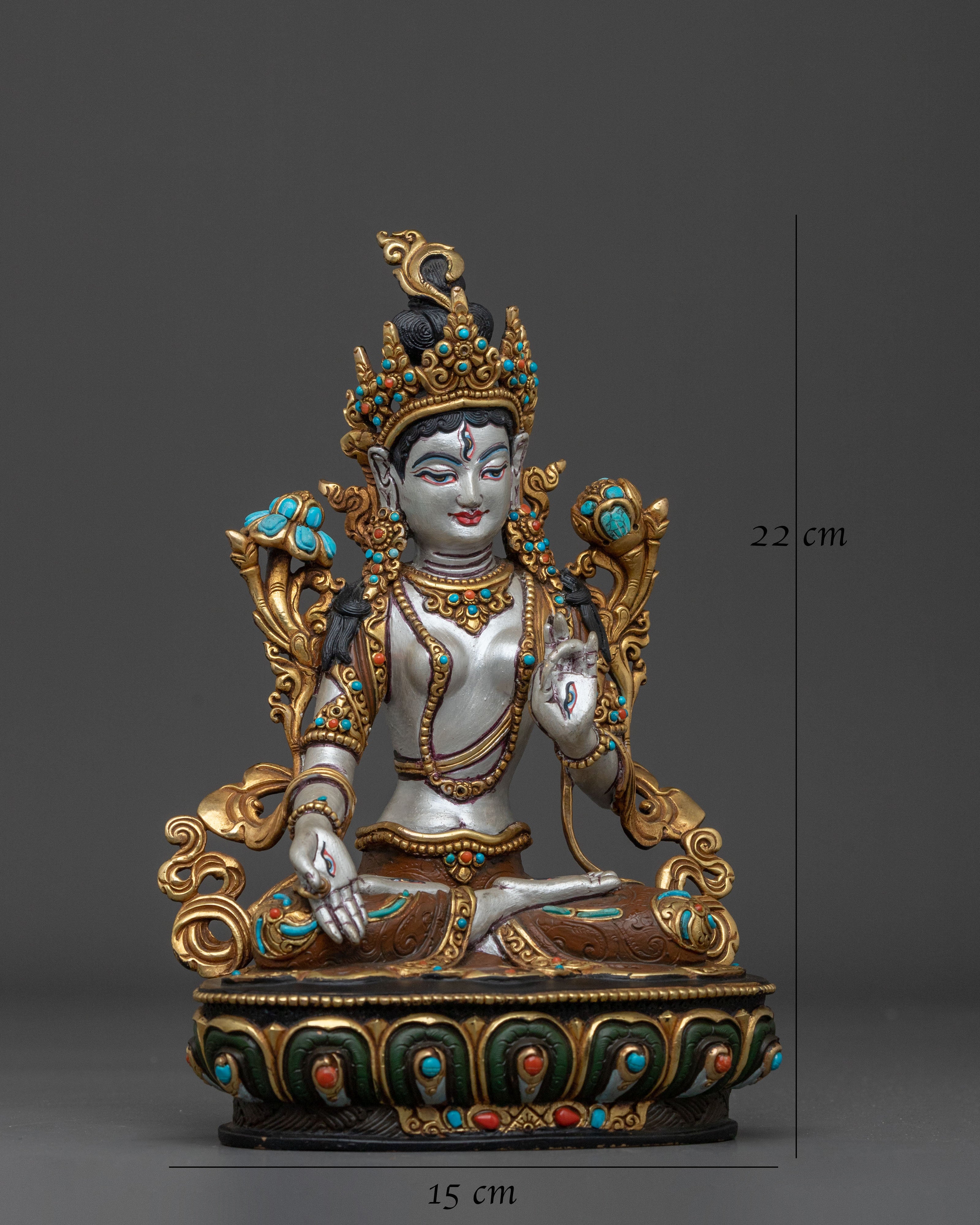 Authentic Tibetan White Tara Sculpture | Home Decor