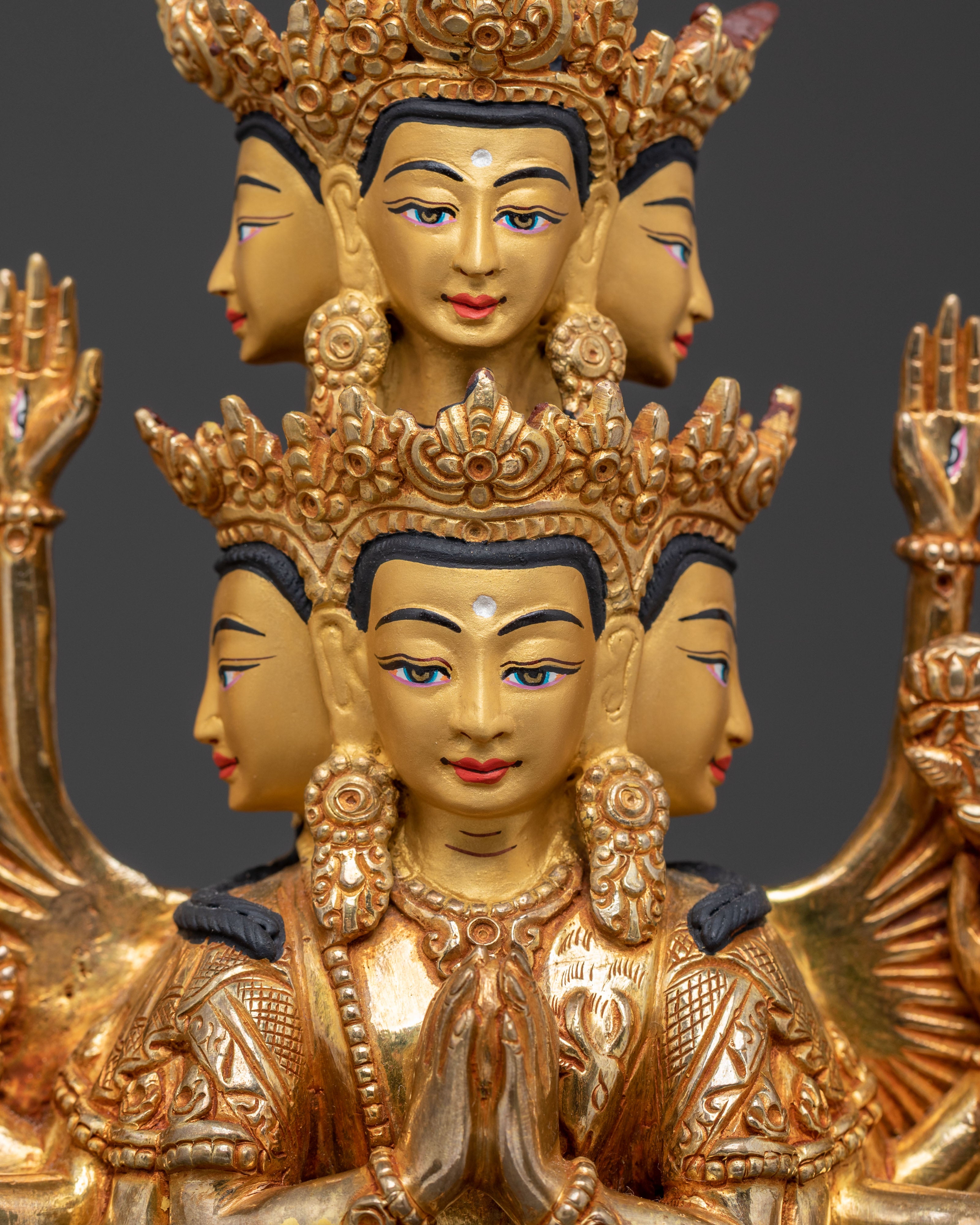 1000 Armed Chenrezig Tibetan Statue | 24k Gold Glided