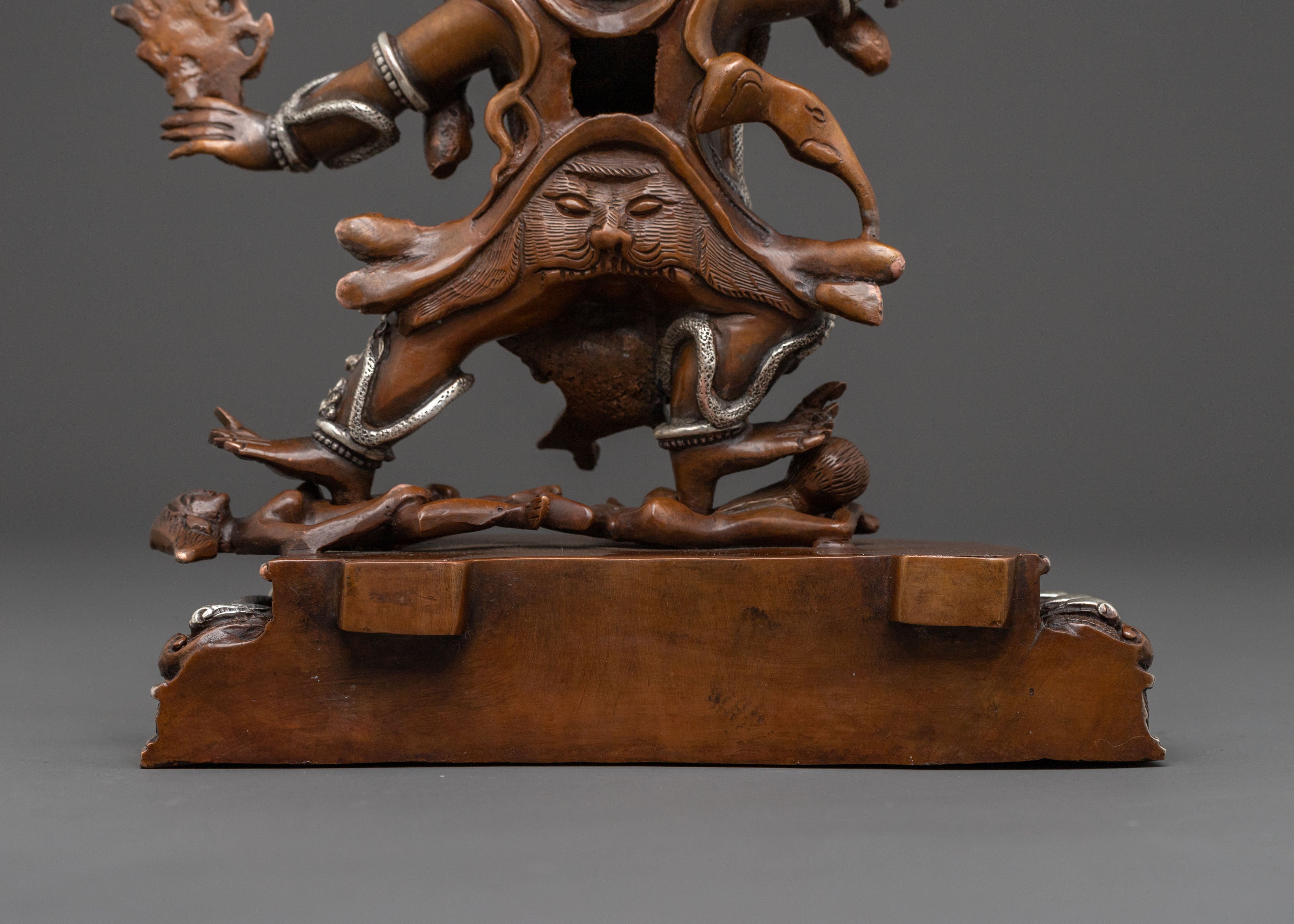 Guru Drakpo Protector Statue | Oxidized Copper Figure