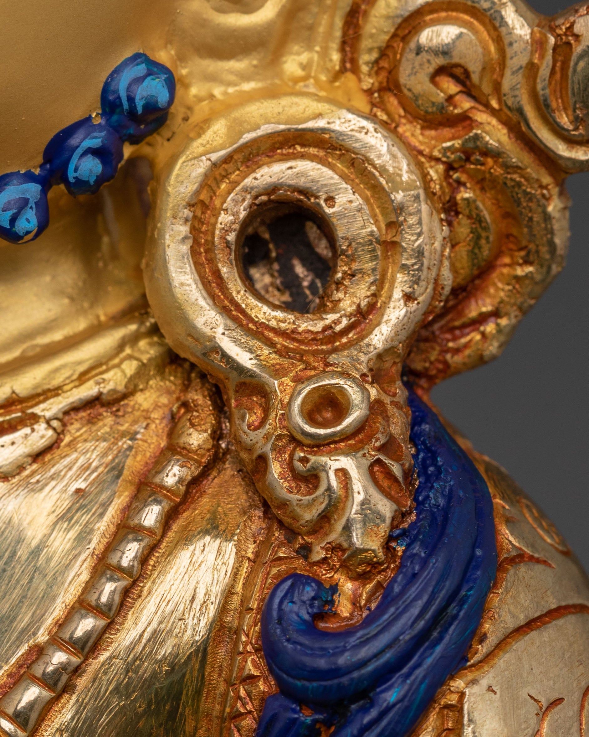 Radiant Wealth Deity Dzambhala Golden Figurine