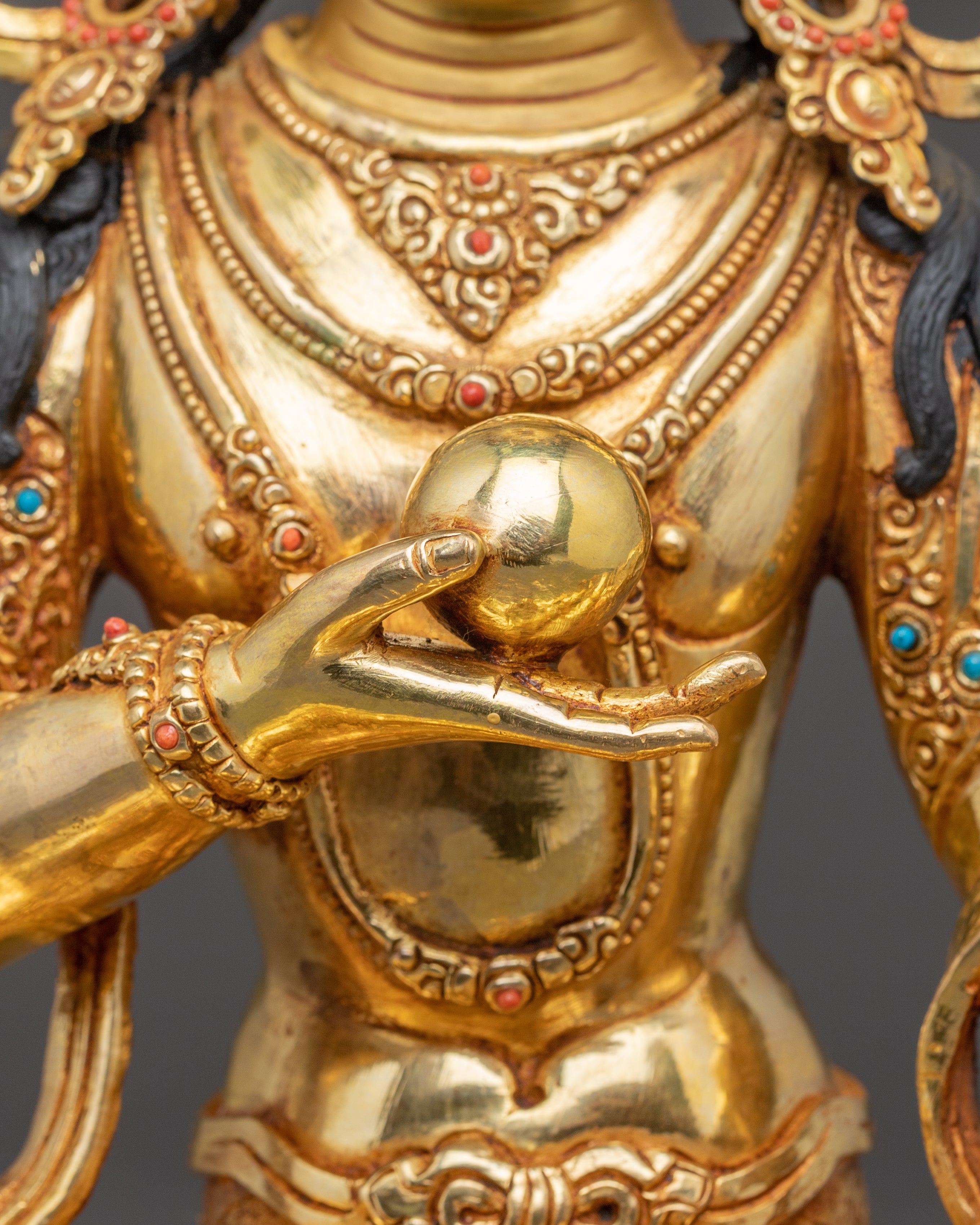 Golden Kshitigarbha Bodhisattva Statue | Guardian of the Earth and Beings