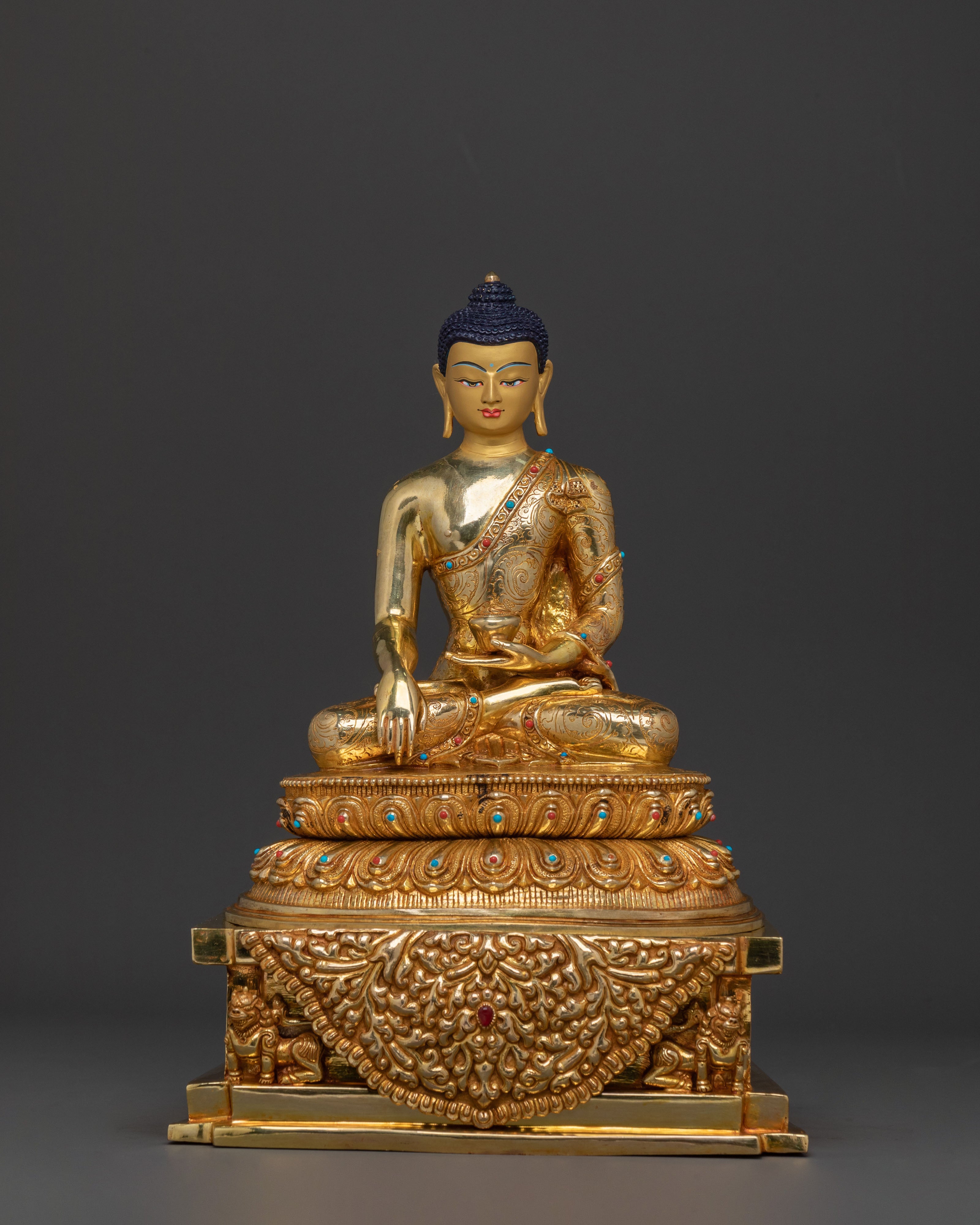 Shakyamuni Buddha Statue with a Throne | Meditation Figure