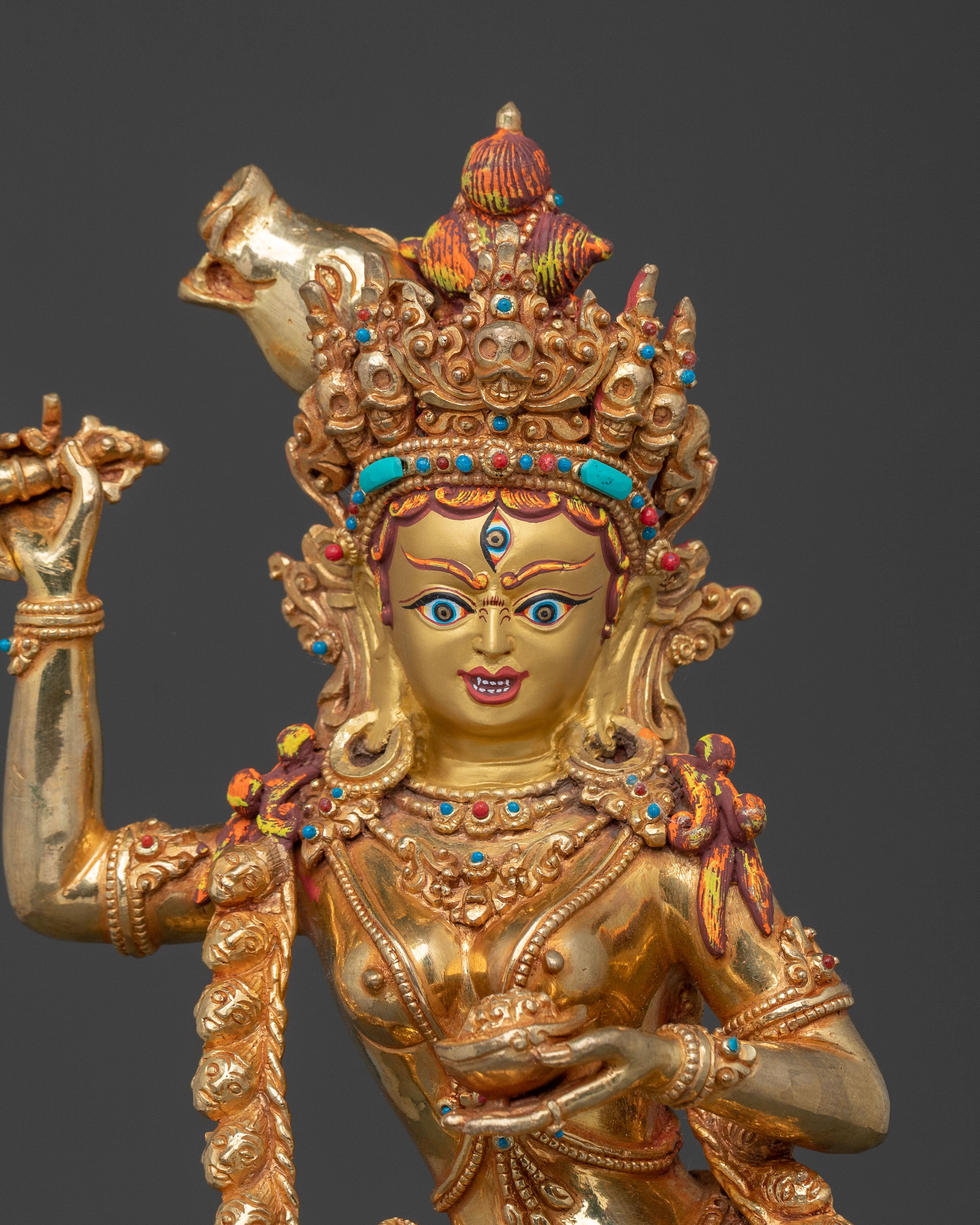 Dorje Phagmo Divine Sculpture: 24K Golden Figure