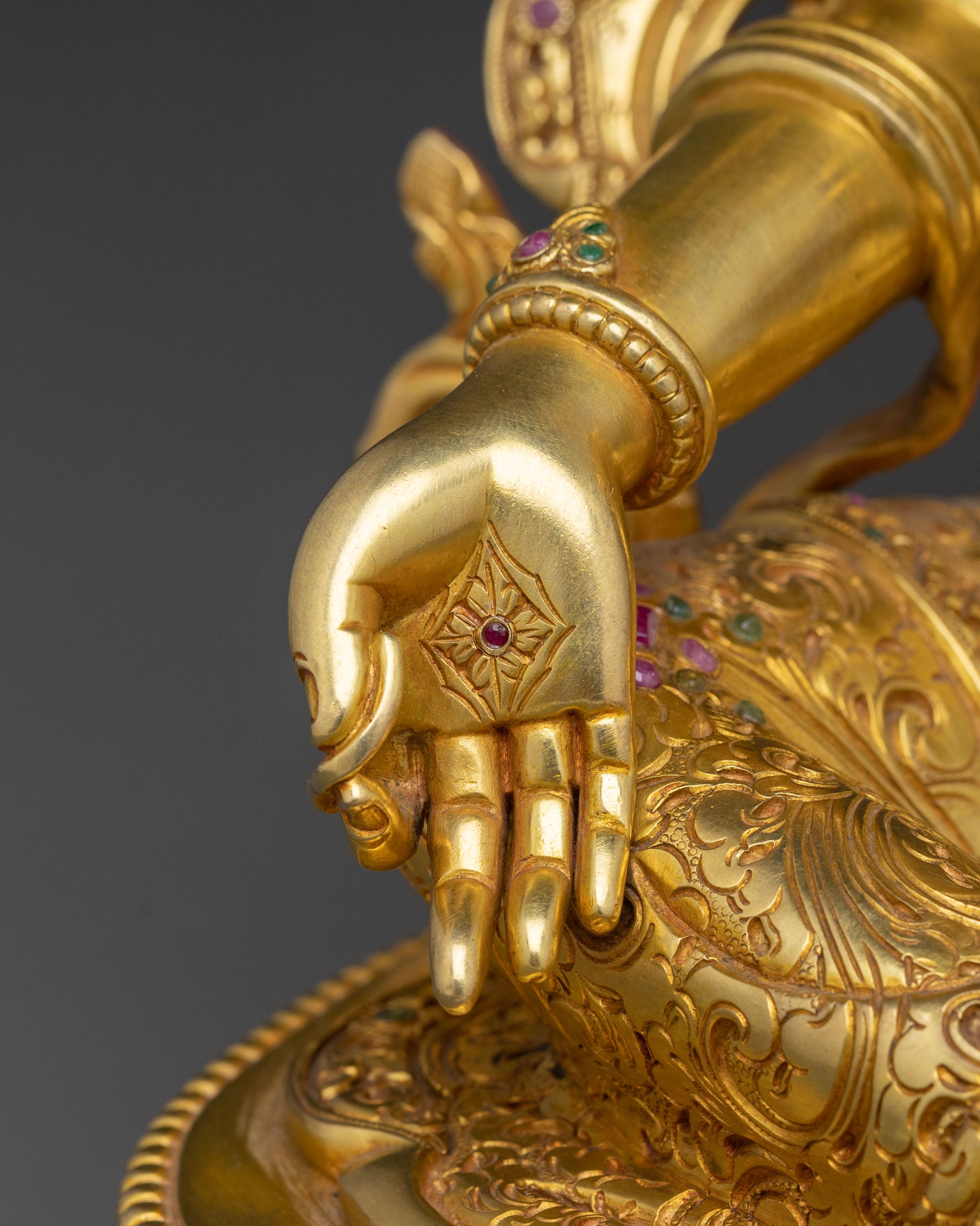 Green Tara: Handcrafted 24K Gold Gilded Statue